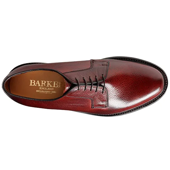 40% OFF BARKER Nairn Shoes - Mens Country Derby Dainite Sole - Cherry Grain - Size: UK 6