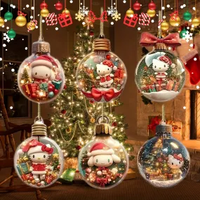 6pcs Sanrio Christmas Tree Ornaments & Car Mirror Charms Set - Perfect for Holiday, Garden & Home Decor, Party Favors