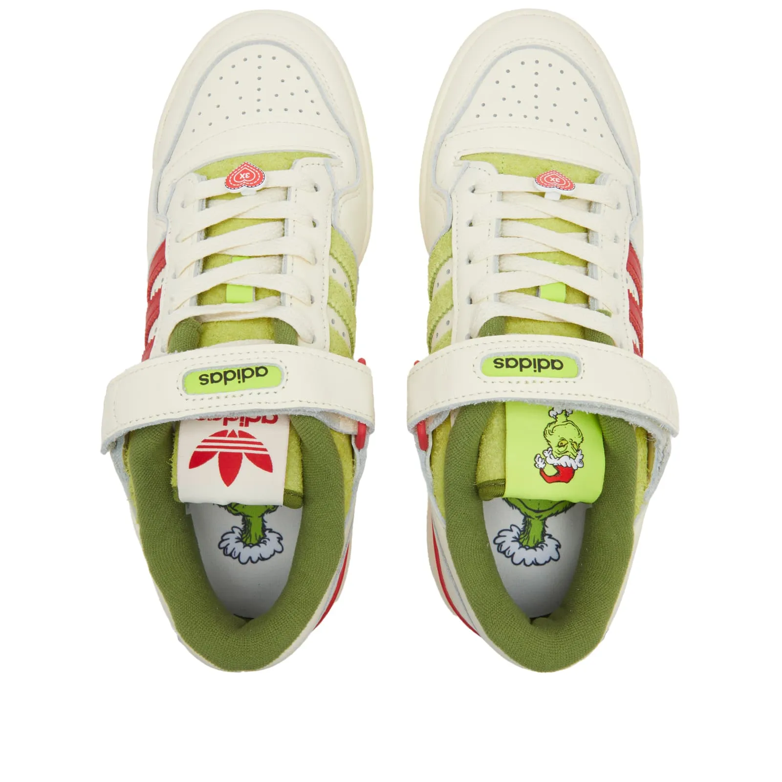 Adidas Forum Low 'The Grinch' White, Red & Solar Slime