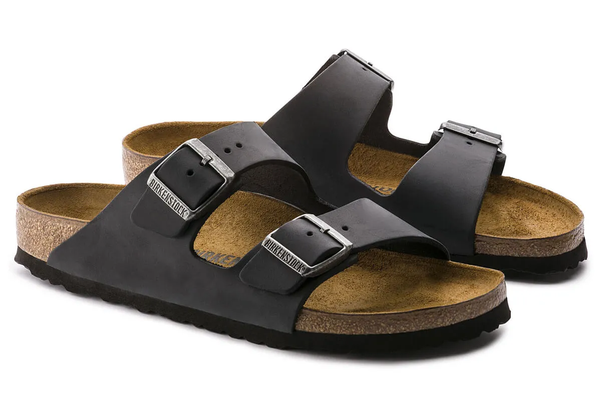 Birkenstock Arizona R Black Oiled Leather Unisex