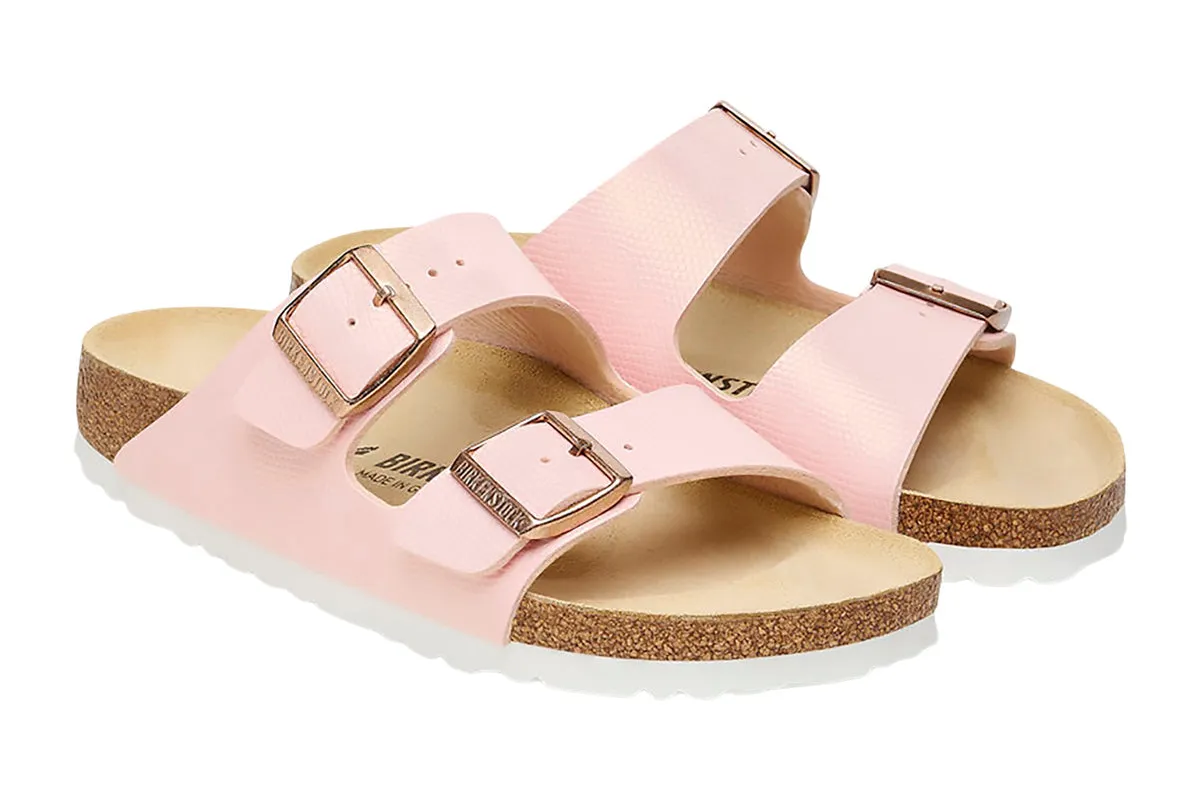 Birkenstock Arizona R Shiny Embossed Light Rose Birko-Flor Womens