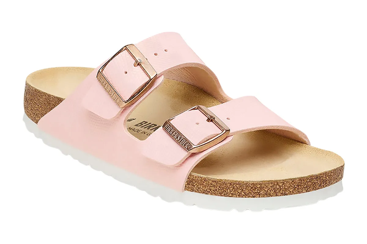 Birkenstock Arizona R Shiny Embossed Light Rose Birko-Flor Womens