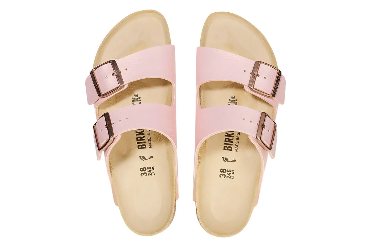 Birkenstock Arizona R Shiny Embossed Light Rose Birko-Flor Womens