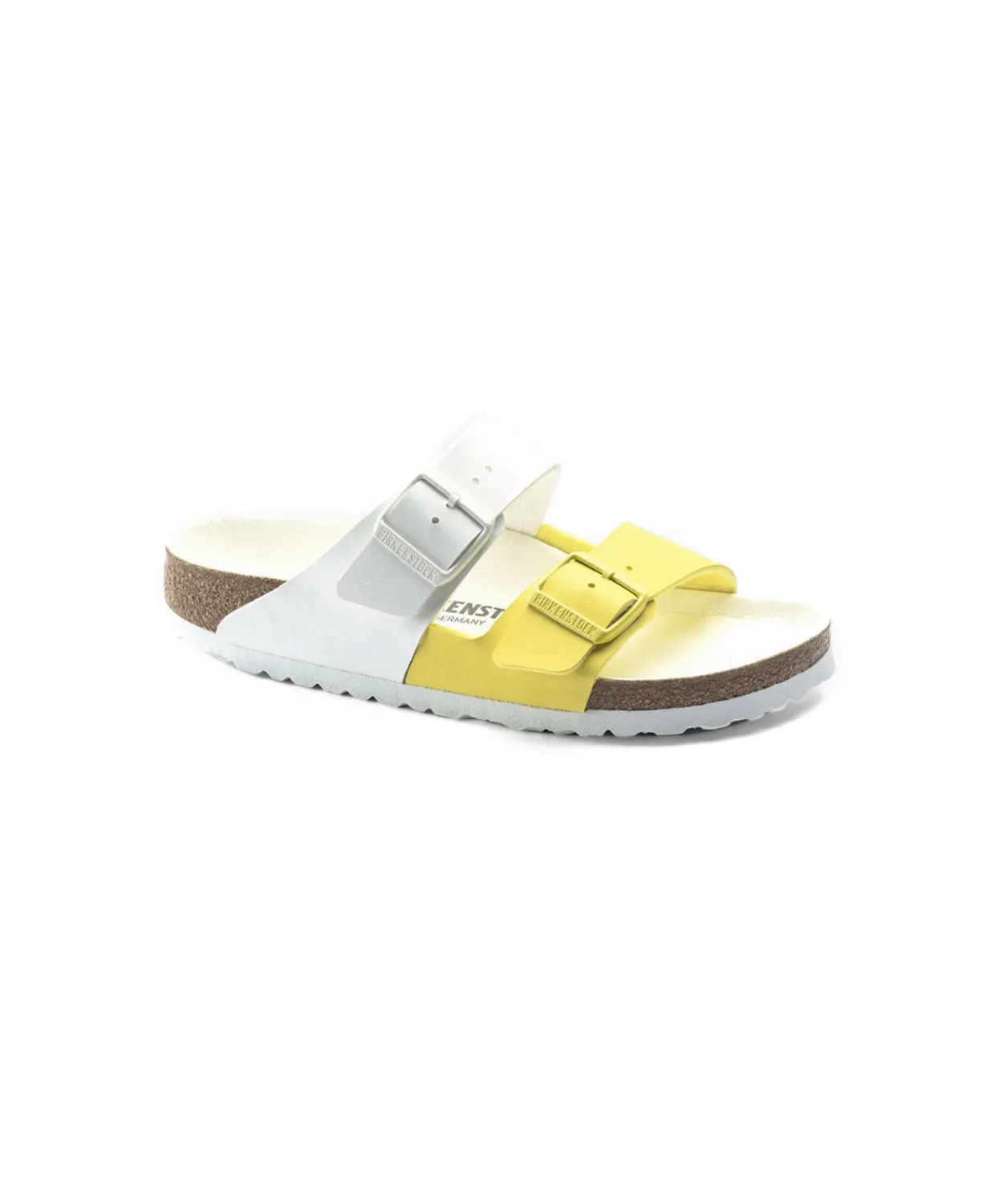 Birkenstock Arizona Split Birko-Flor White/Sour Lime Sandals