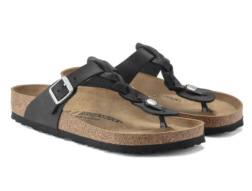 Birkenstock Gizeh Braided Oiled Leather Black 1021349