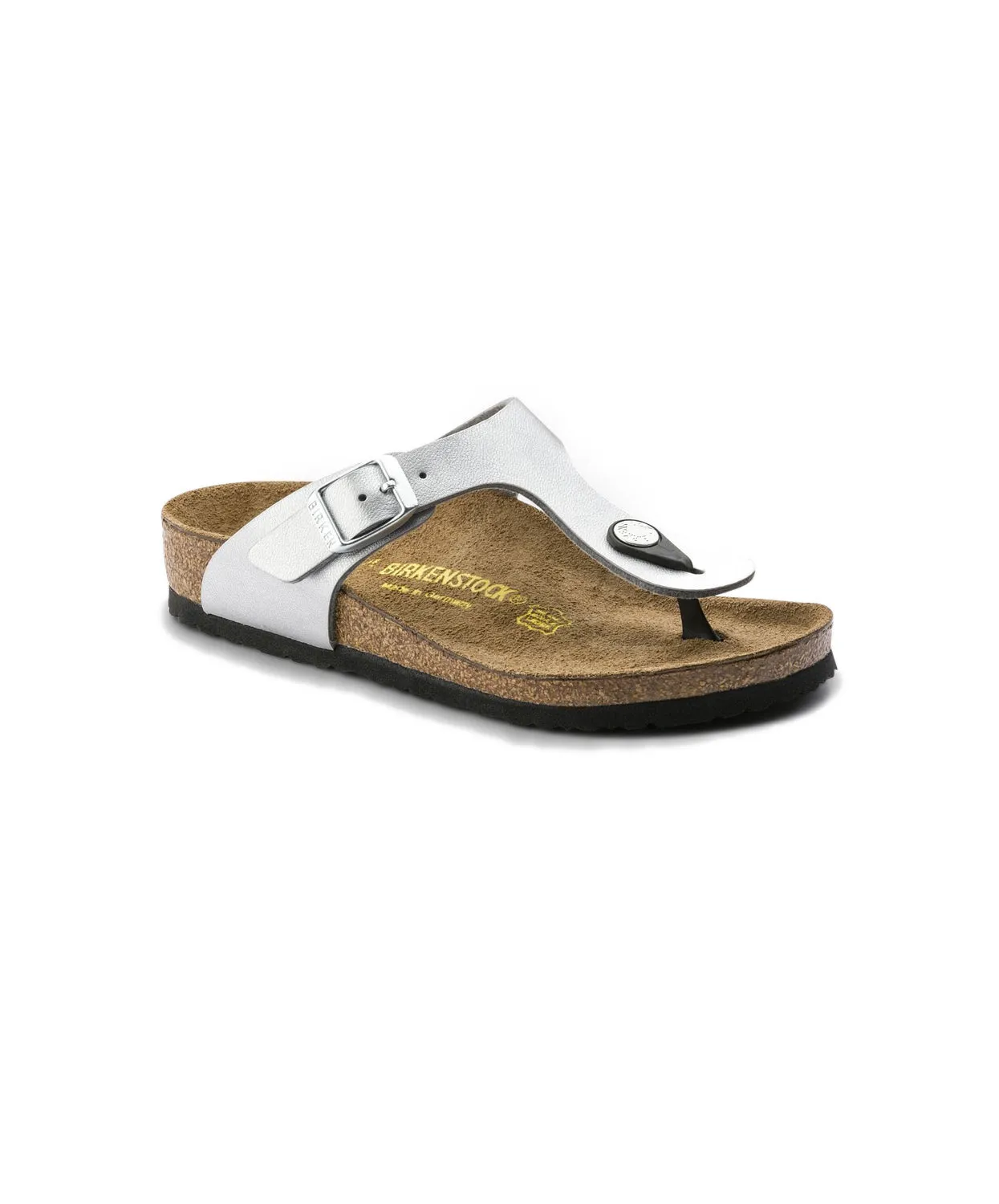 Birkenstock Kids Gizeh Birko-Flor Electric Metallic Silver Sandals