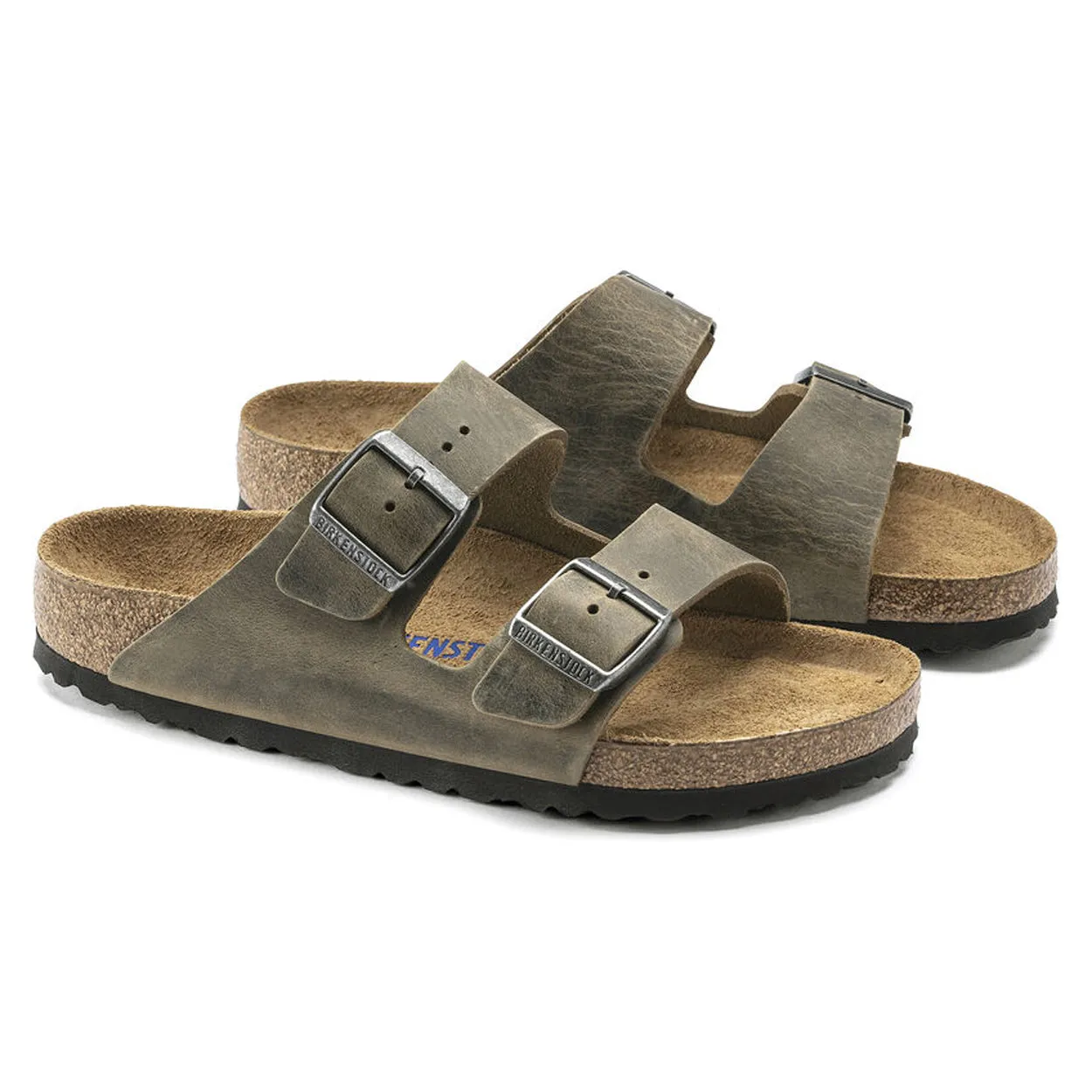 BIRKENSTOCK UNISEX Arizona Soft Footbed Oiled Leather (Faded Khaki - Regular Fit)