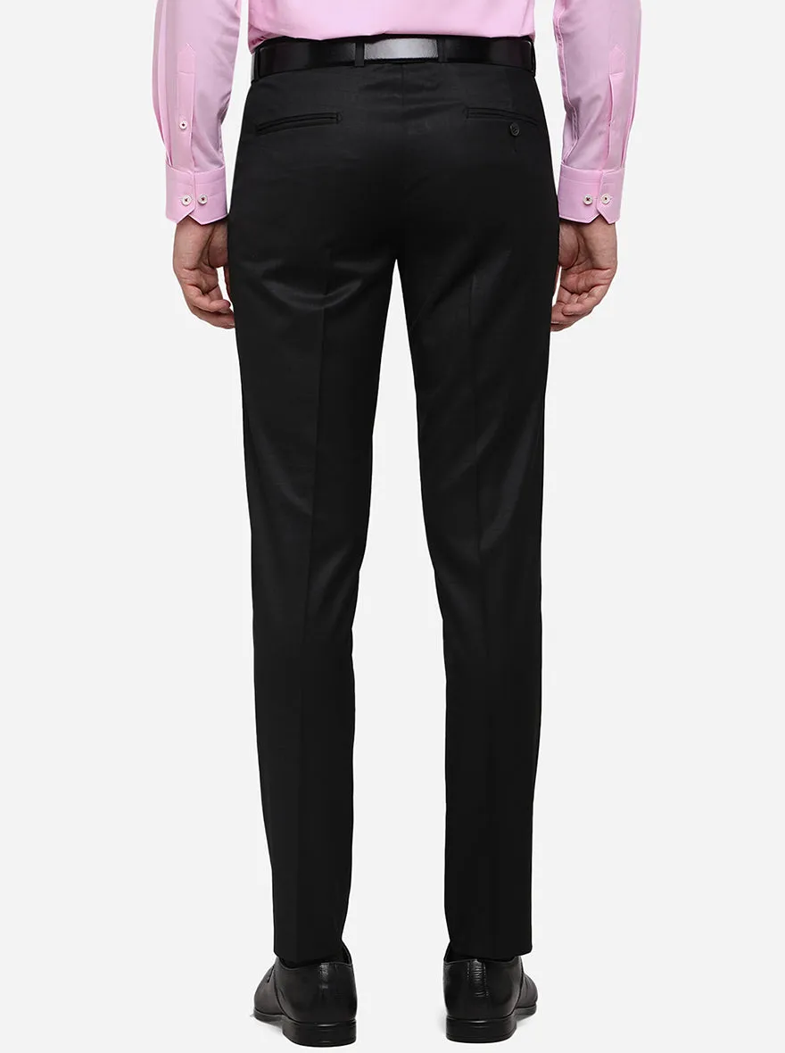 Black Checked Super Slim Fit Formal Trouser | JadeBlue