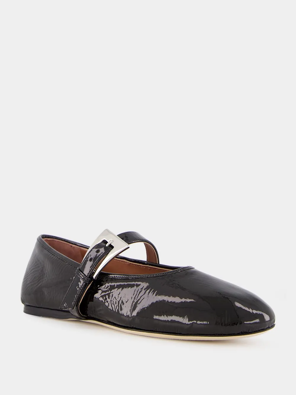 Black Sveva Buckle Ballet Flat