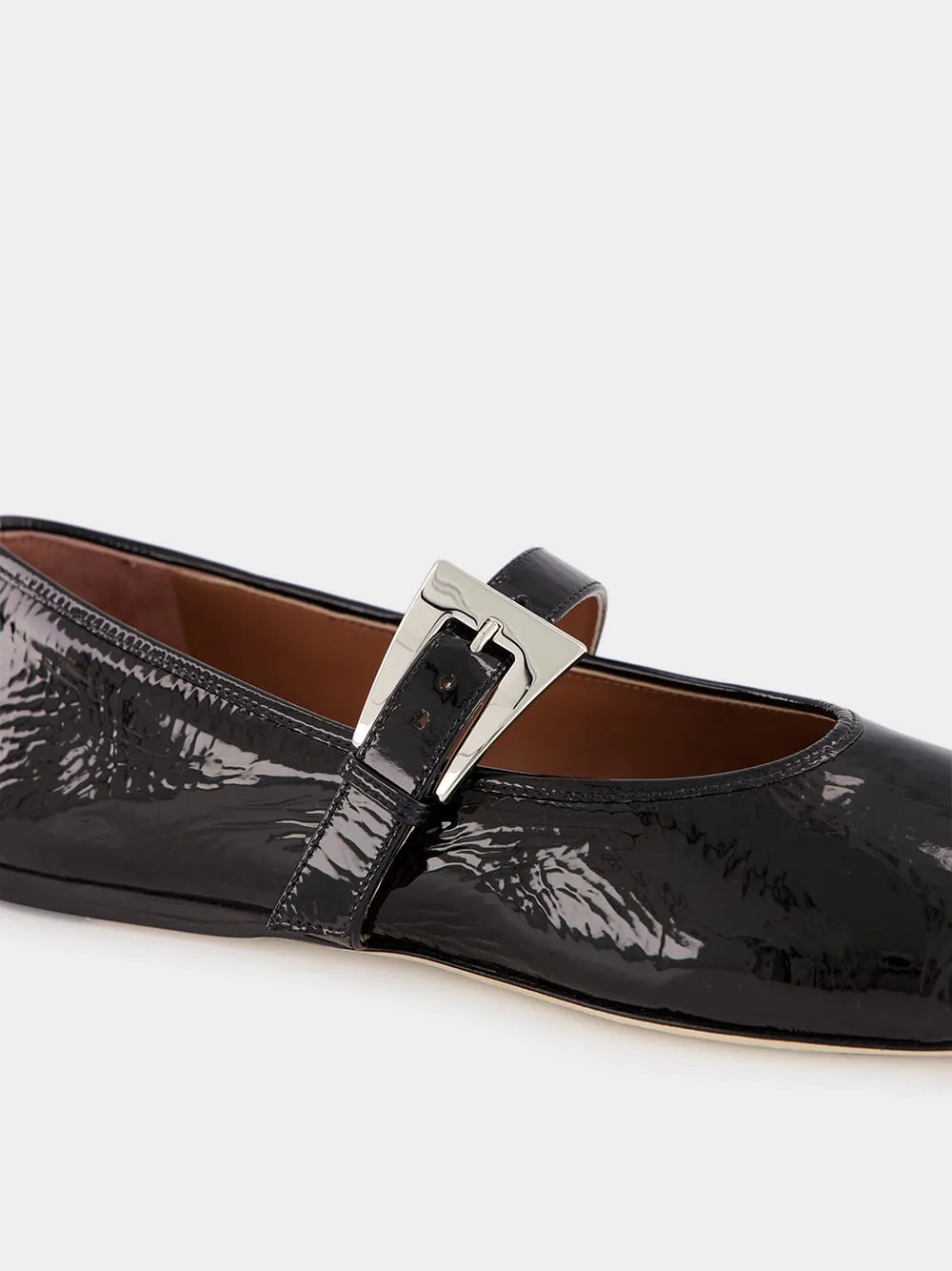 Black Sveva Buckle Ballet Flat