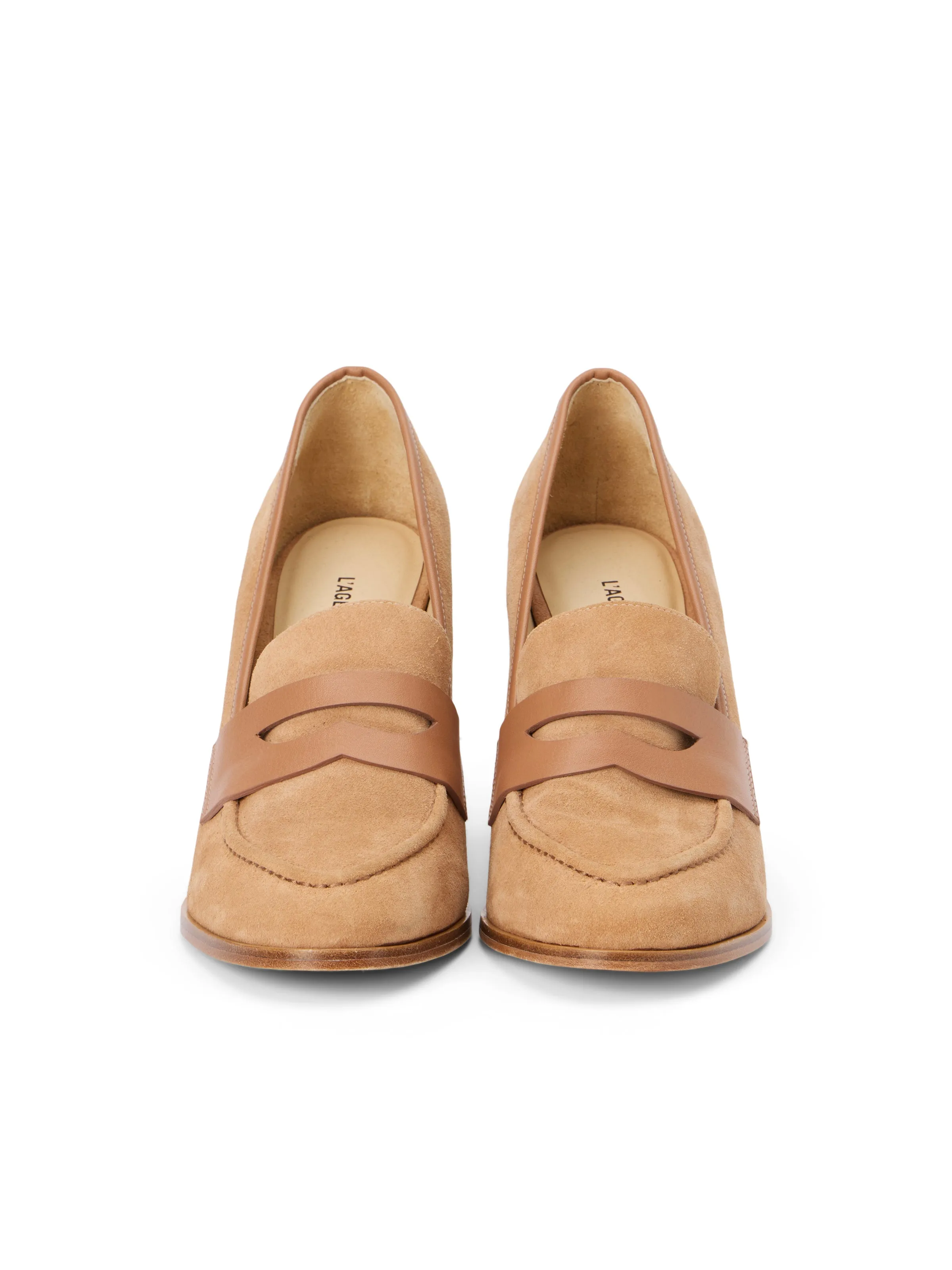 Blanche Heeled Suede Loafer