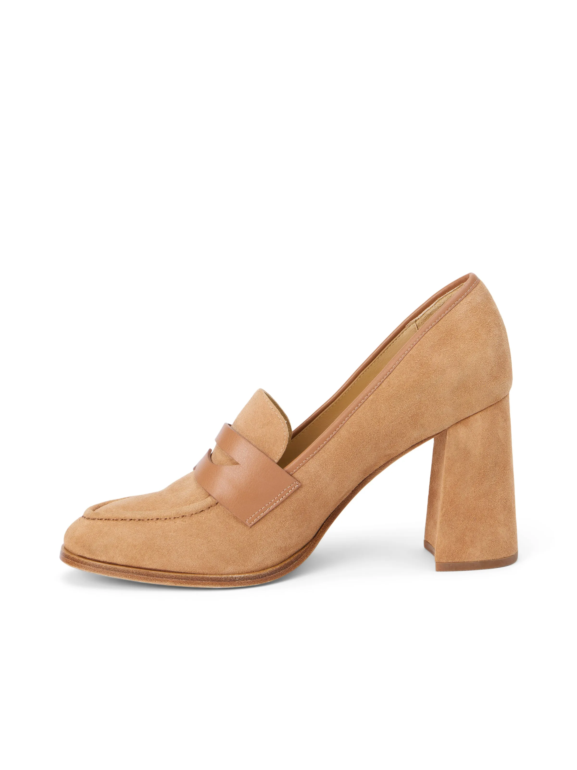 Blanche Heeled Suede Loafer