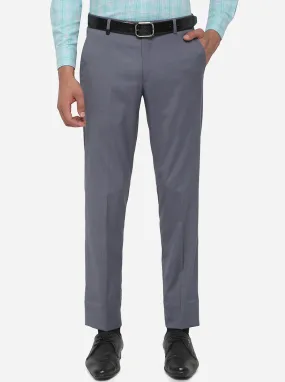 Blue Solid Super Slim Fit Formal Trouser | JadeBlue