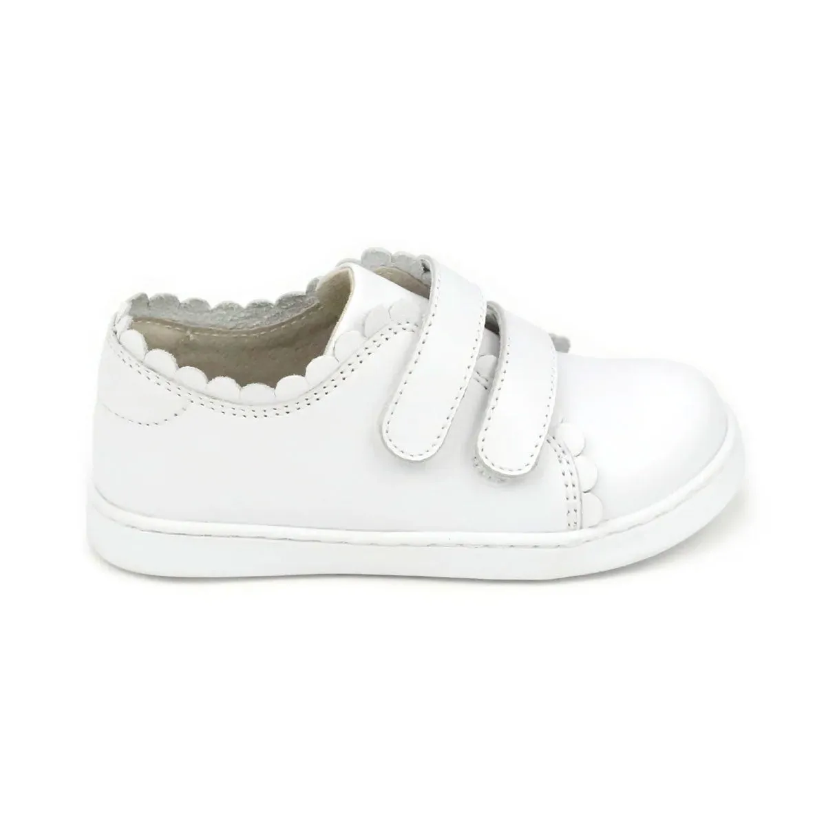 Caroline Scalloped Sneaker in White