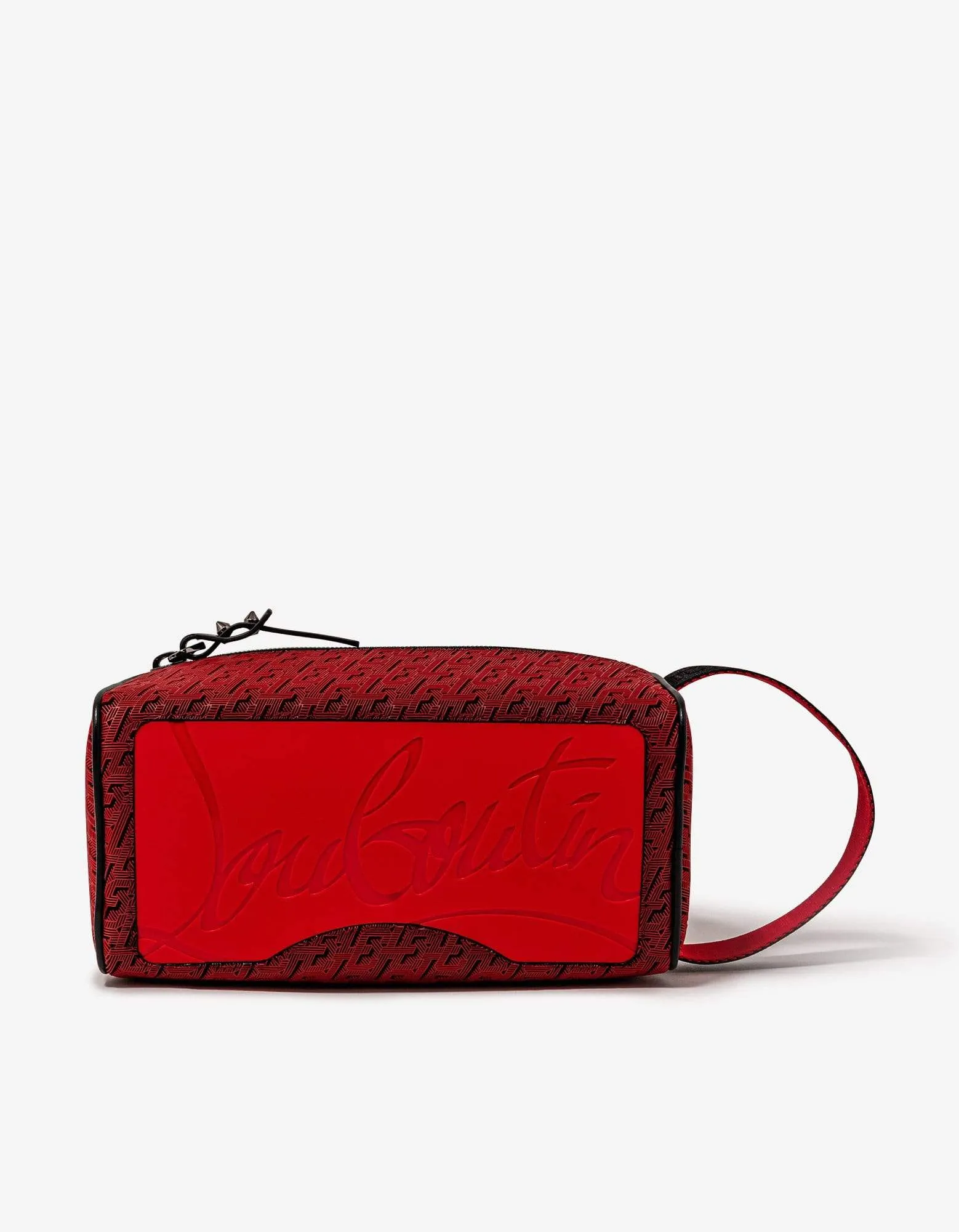 Christian Louboutin Blaster Red CL Logo Jacquard Travel Case