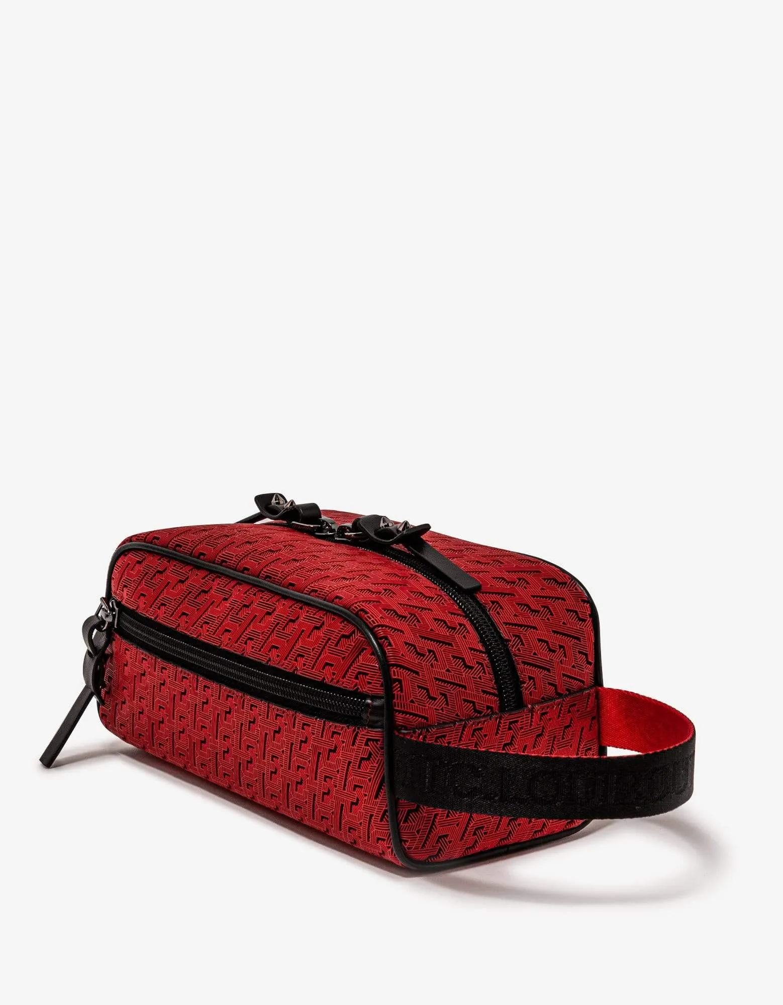 Christian Louboutin Blaster Red CL Logo Jacquard Travel Case