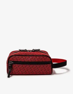 Christian Louboutin Blaster Red CL Logo Jacquard Travel Case