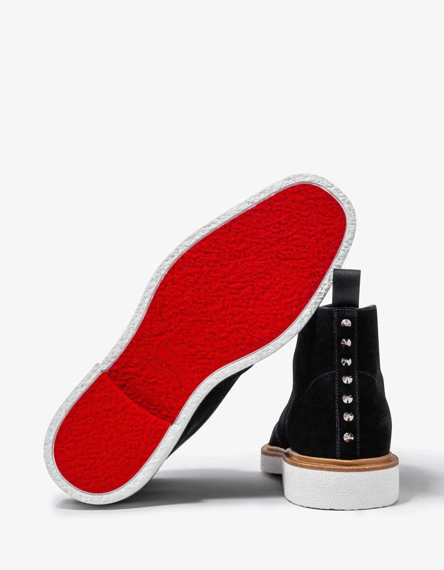 Christian Louboutin Citycrepe Black Suede Ankle Boots -