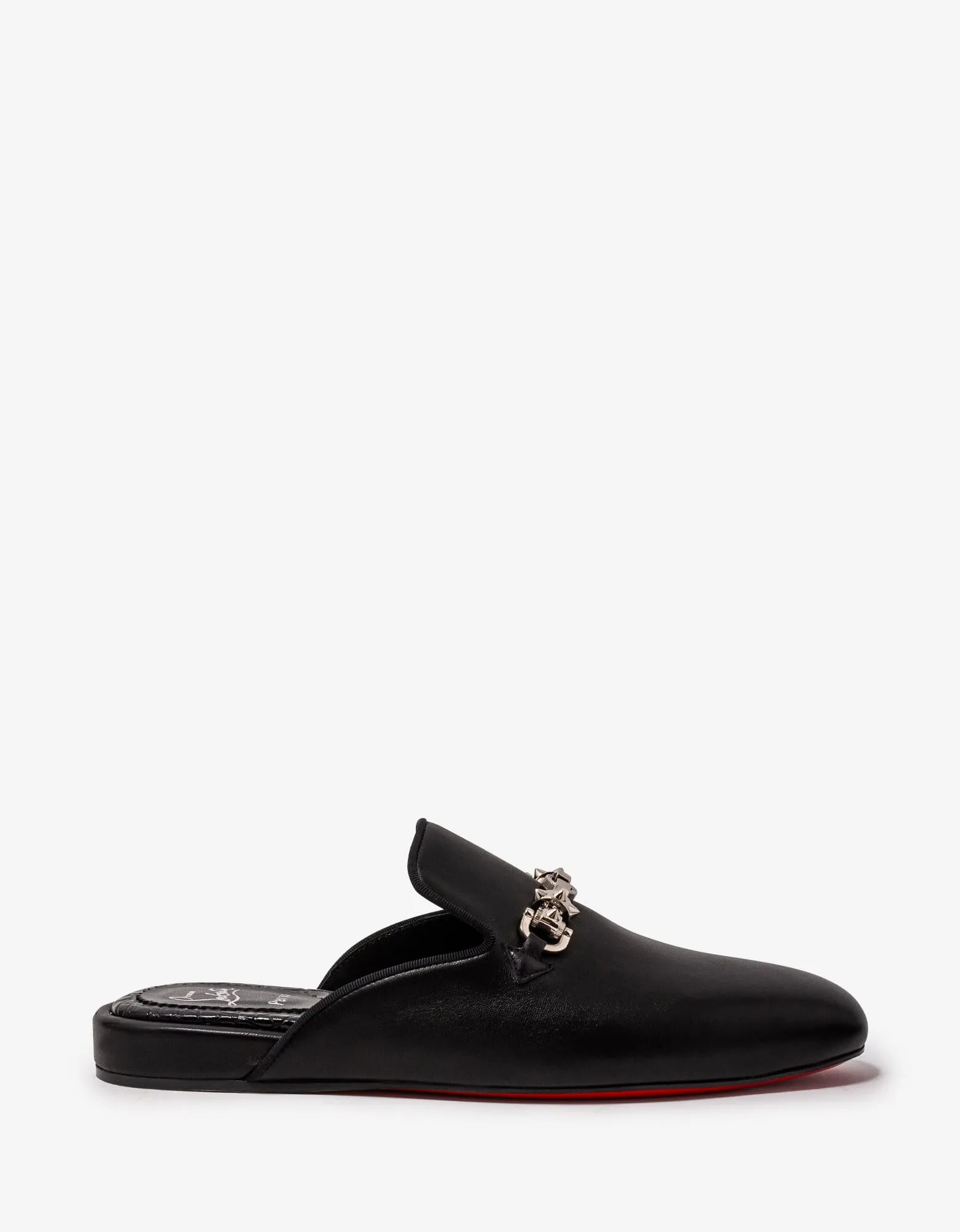 Luxury Christian Louboutin Coolito Swing Black Leather Mules for Men