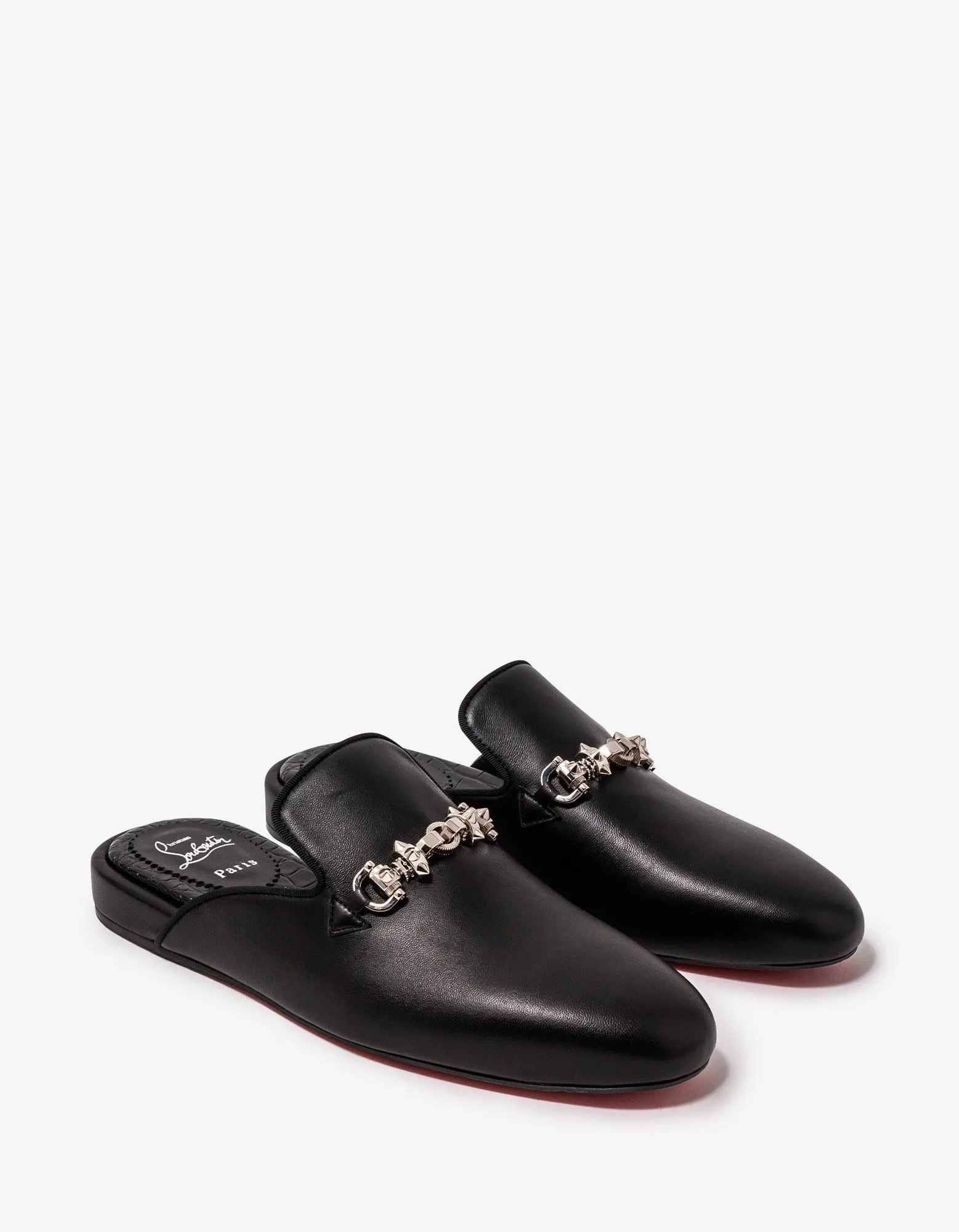 Luxury Christian Louboutin Coolito Swing Black Leather Mules for Men