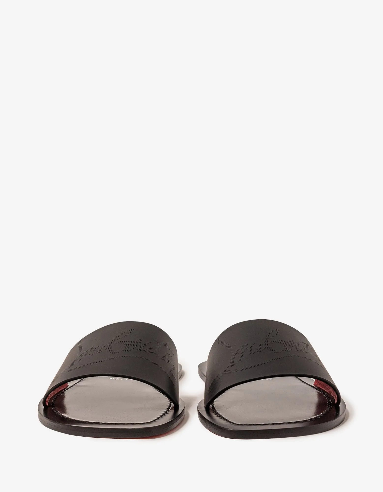 Christian Louboutin Coolraoul Black Leather Slide Sandals