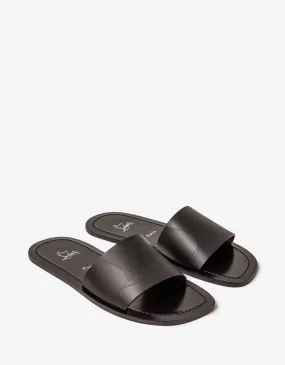 Christian Louboutin Coolraoul Black Leather Slide Sandals