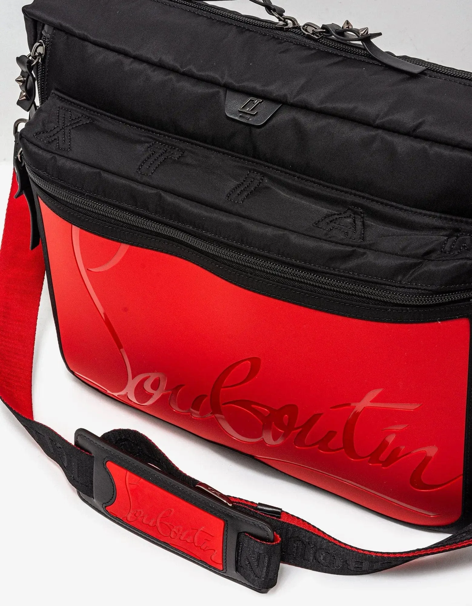 Christian Louboutin Loubideal Black Sneaker Sole Messenger Bag