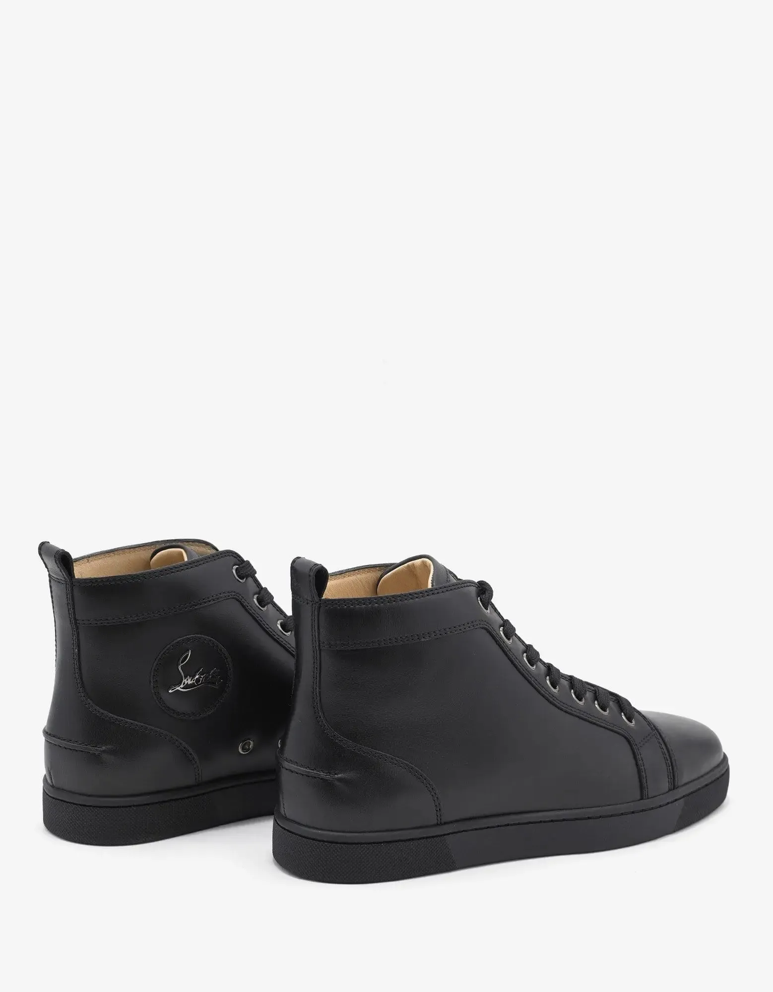 Christian Louboutin Louis Flat Calf Black High Top Trainers -