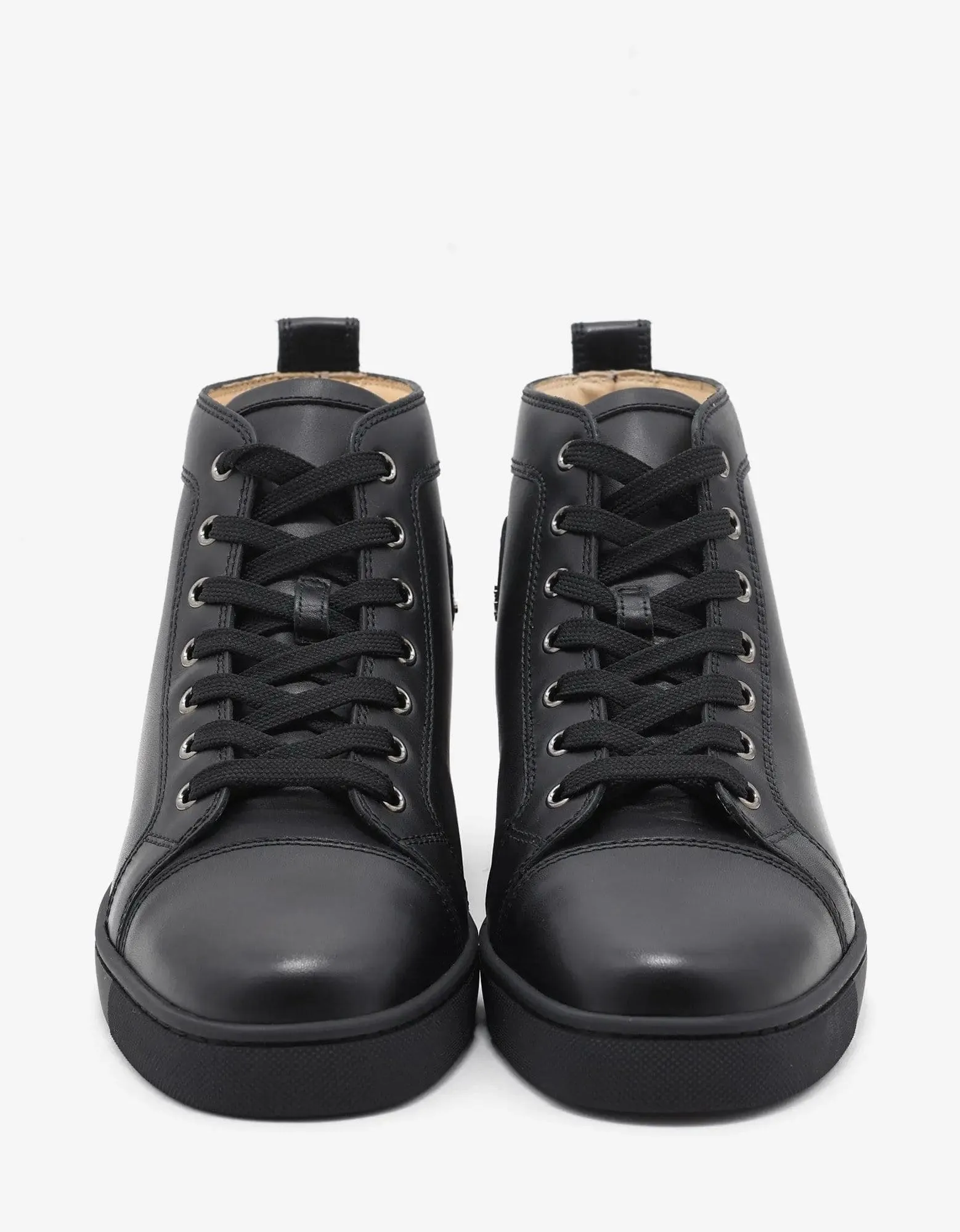 Christian Louboutin Louis Flat Calf Black High Top Trainers -