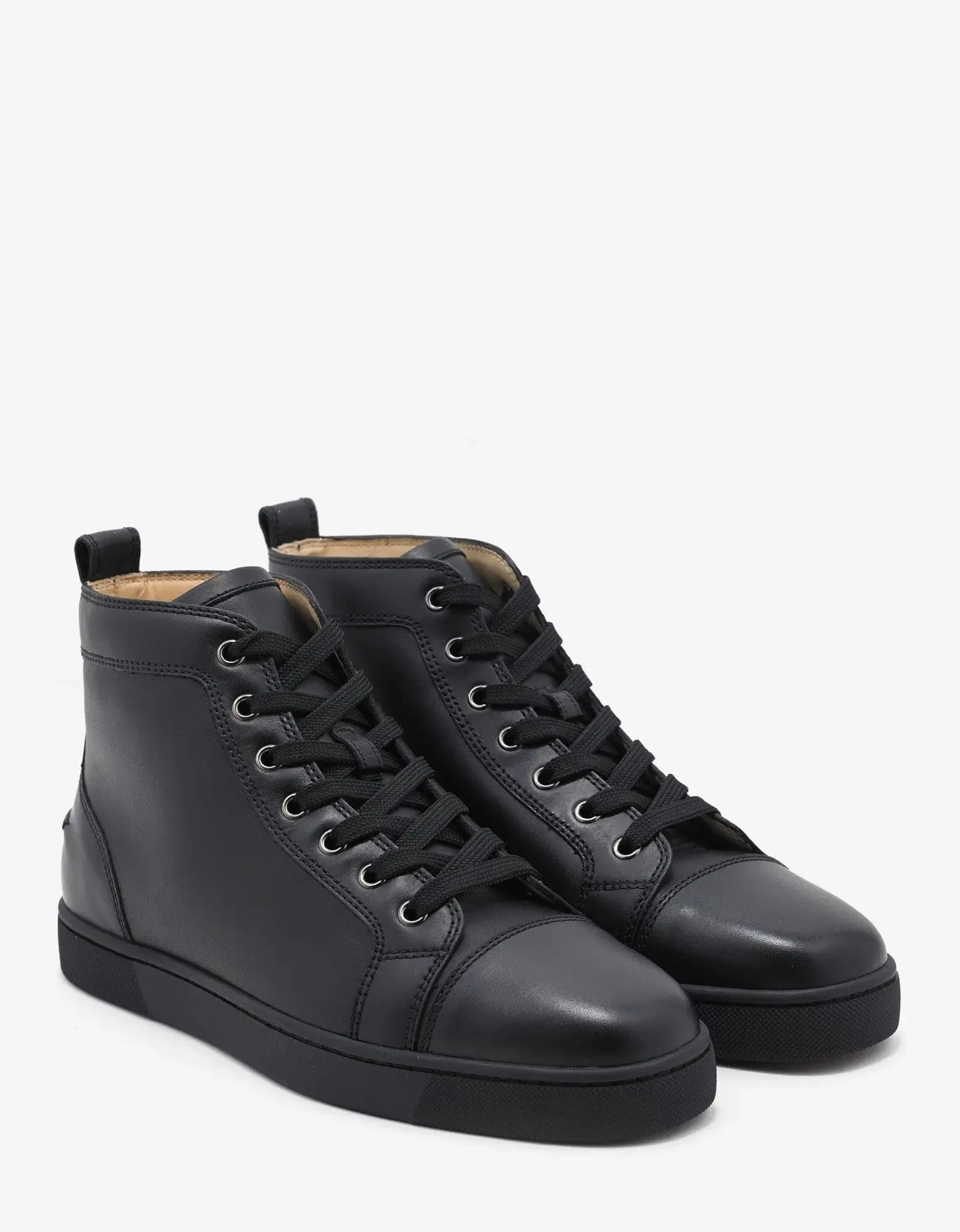 Christian Louboutin Louis Flat Calf Black High Top Trainers -