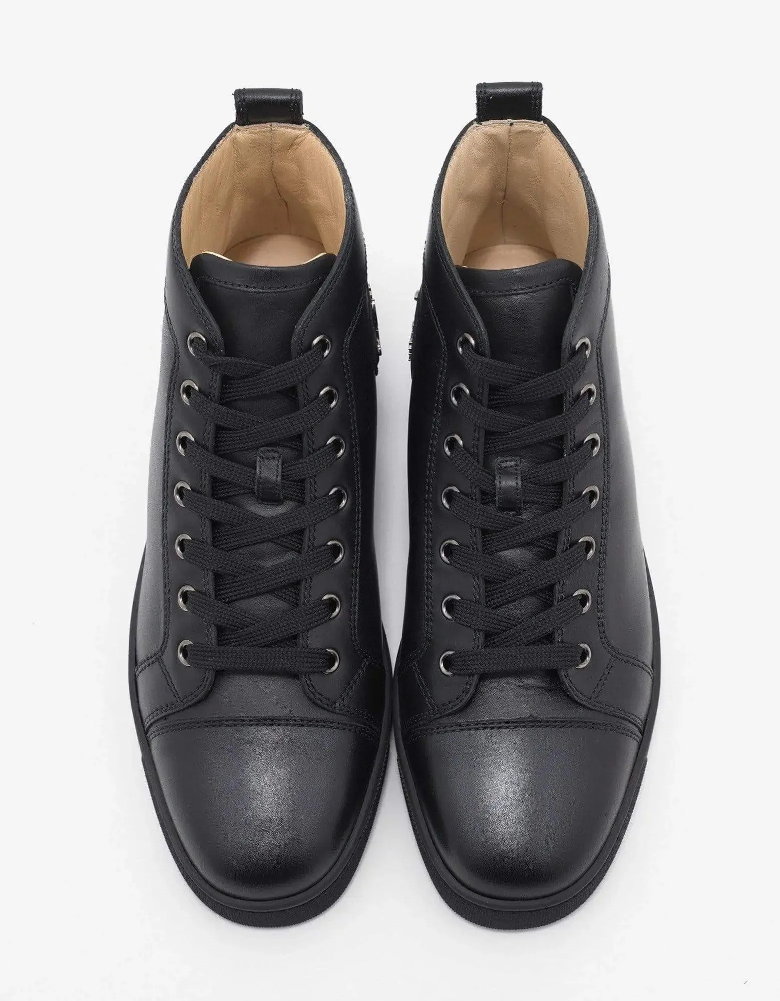 Christian Louboutin Louis Flat Calf Black High Top Trainers -