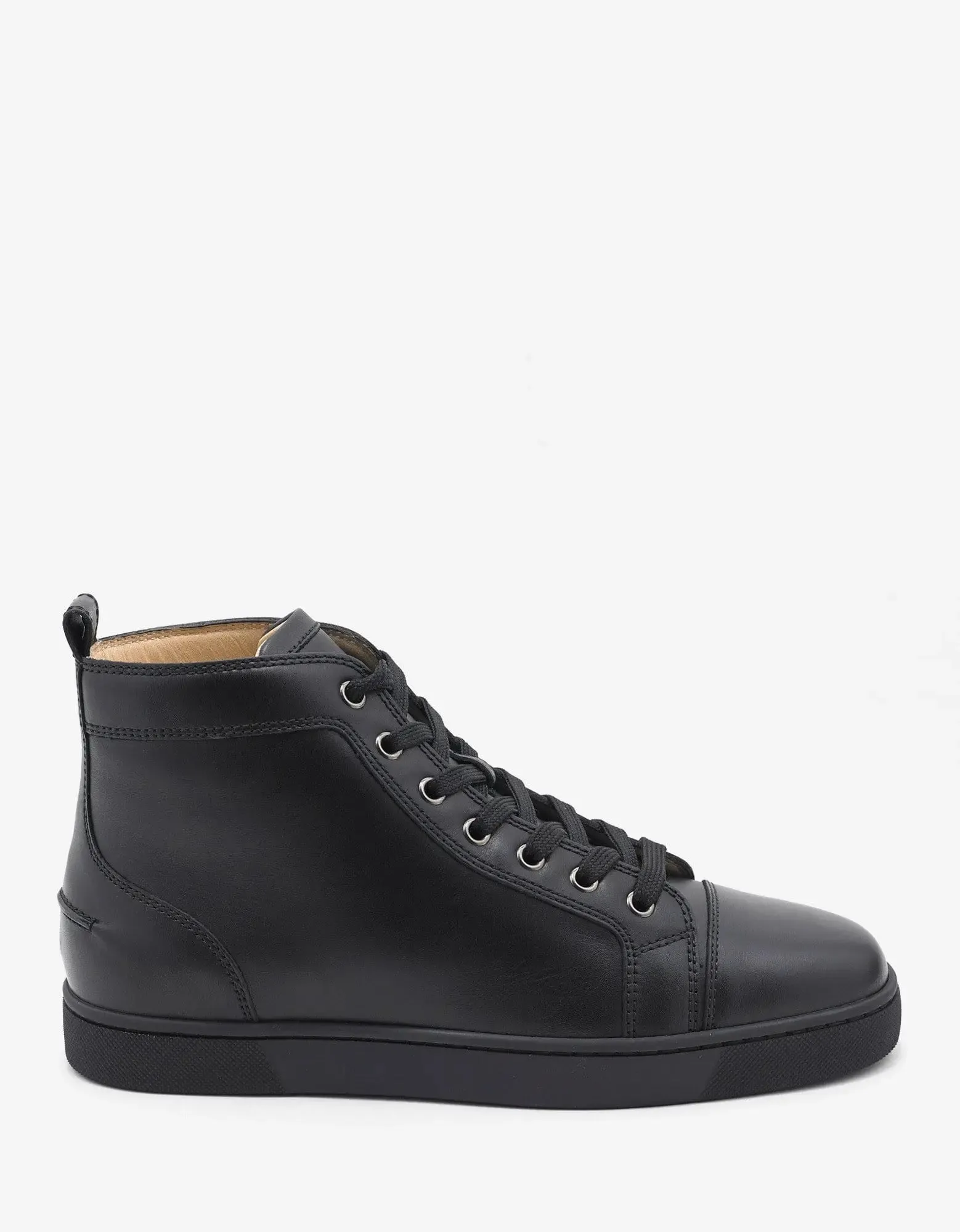 Christian Louboutin Louis Flat Calf Black High Top Trainers -