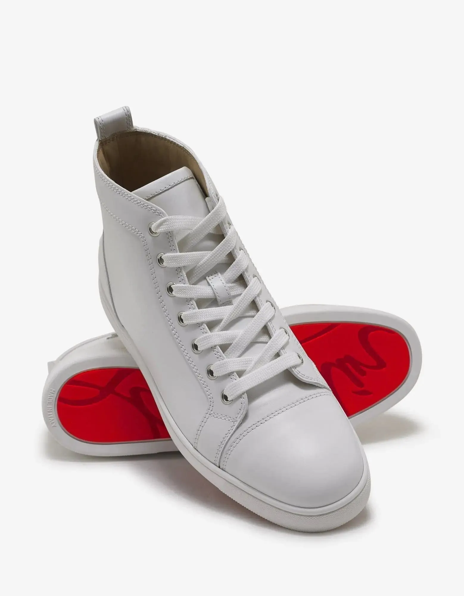 Christian Louboutin Louis Flat Calf White High Top Trainers