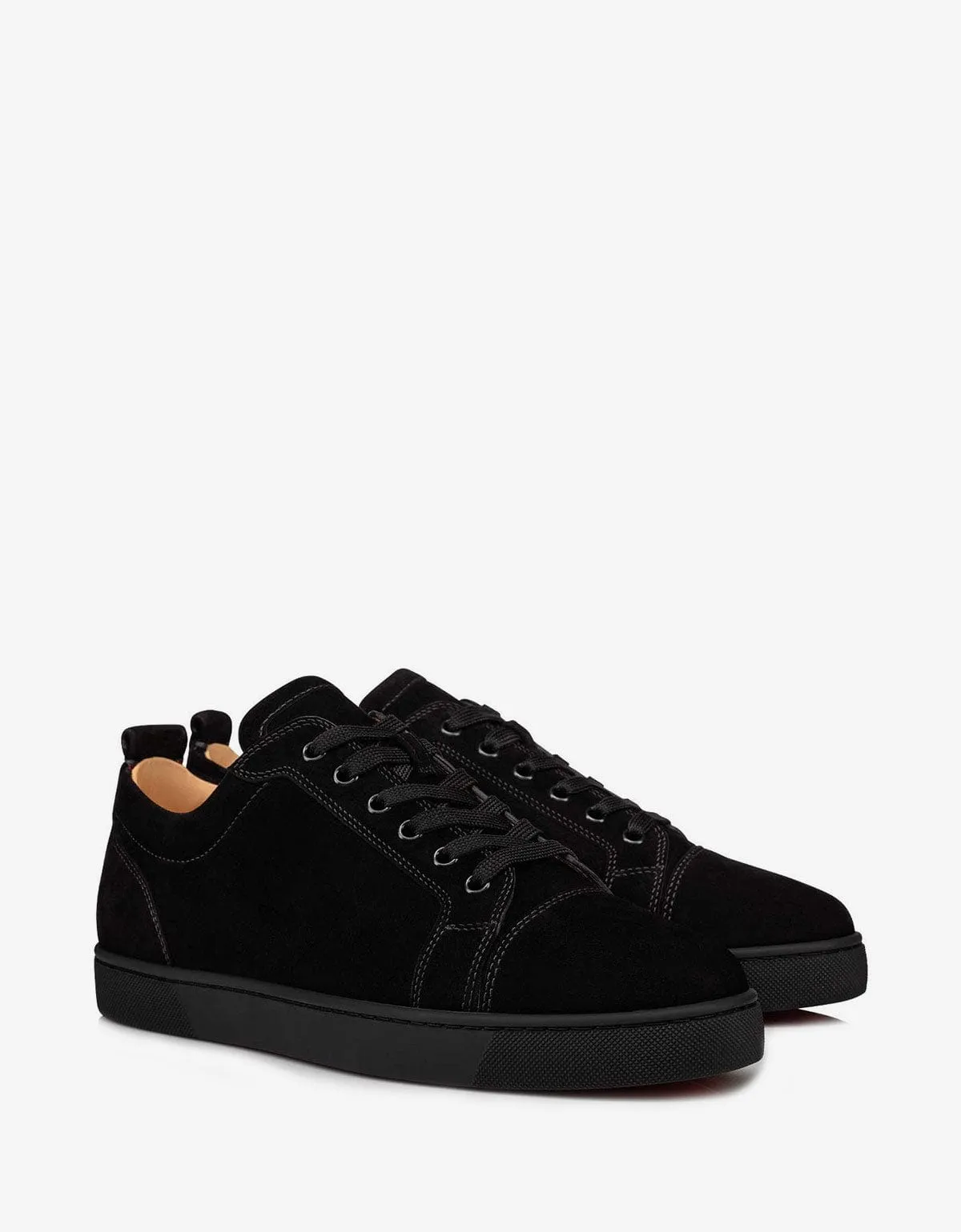 Christian Louboutin Louis Junior Black Suede Trainers