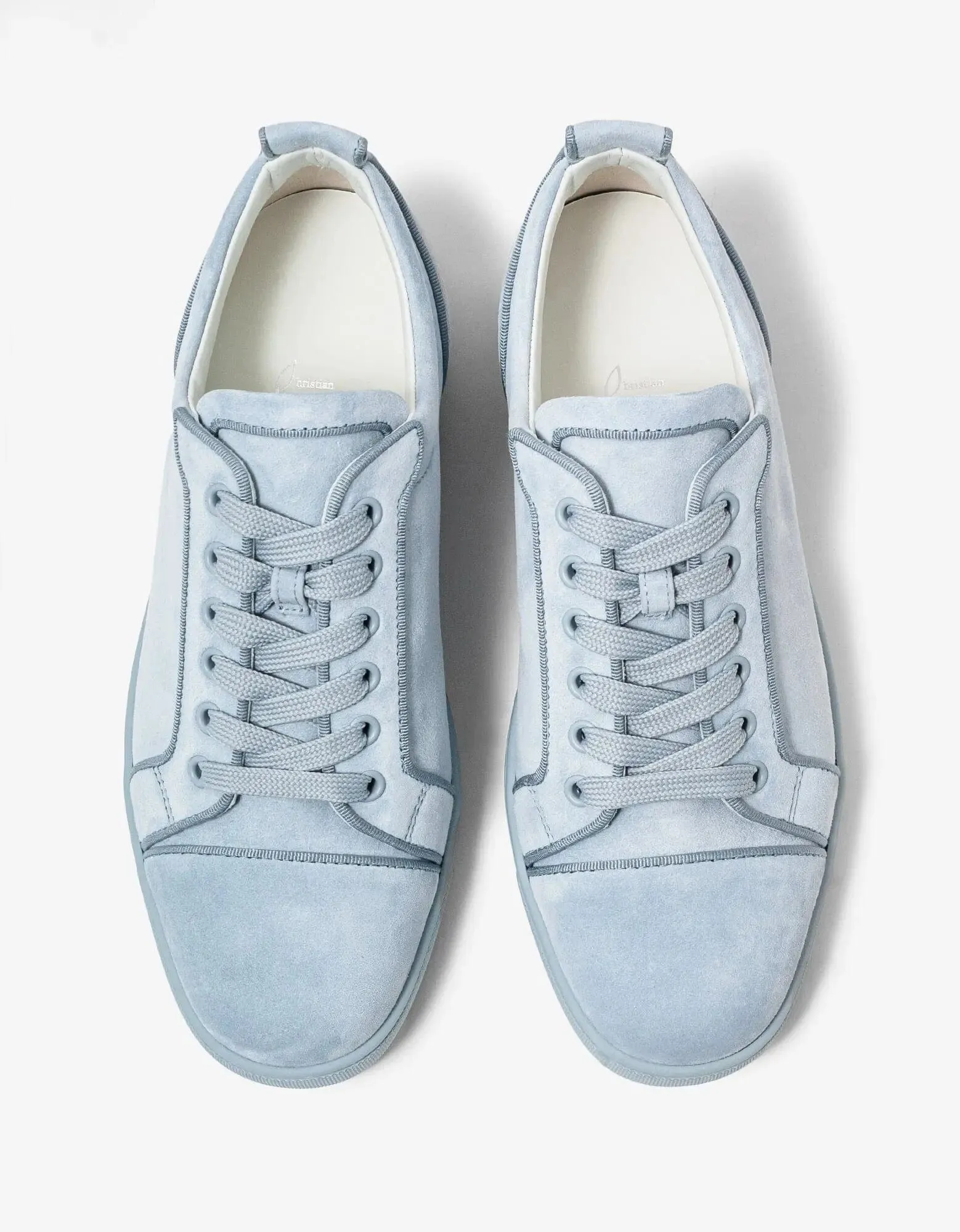 Christian Louboutin Louis Junior Orlato Paseo Blue Suede Trainers -