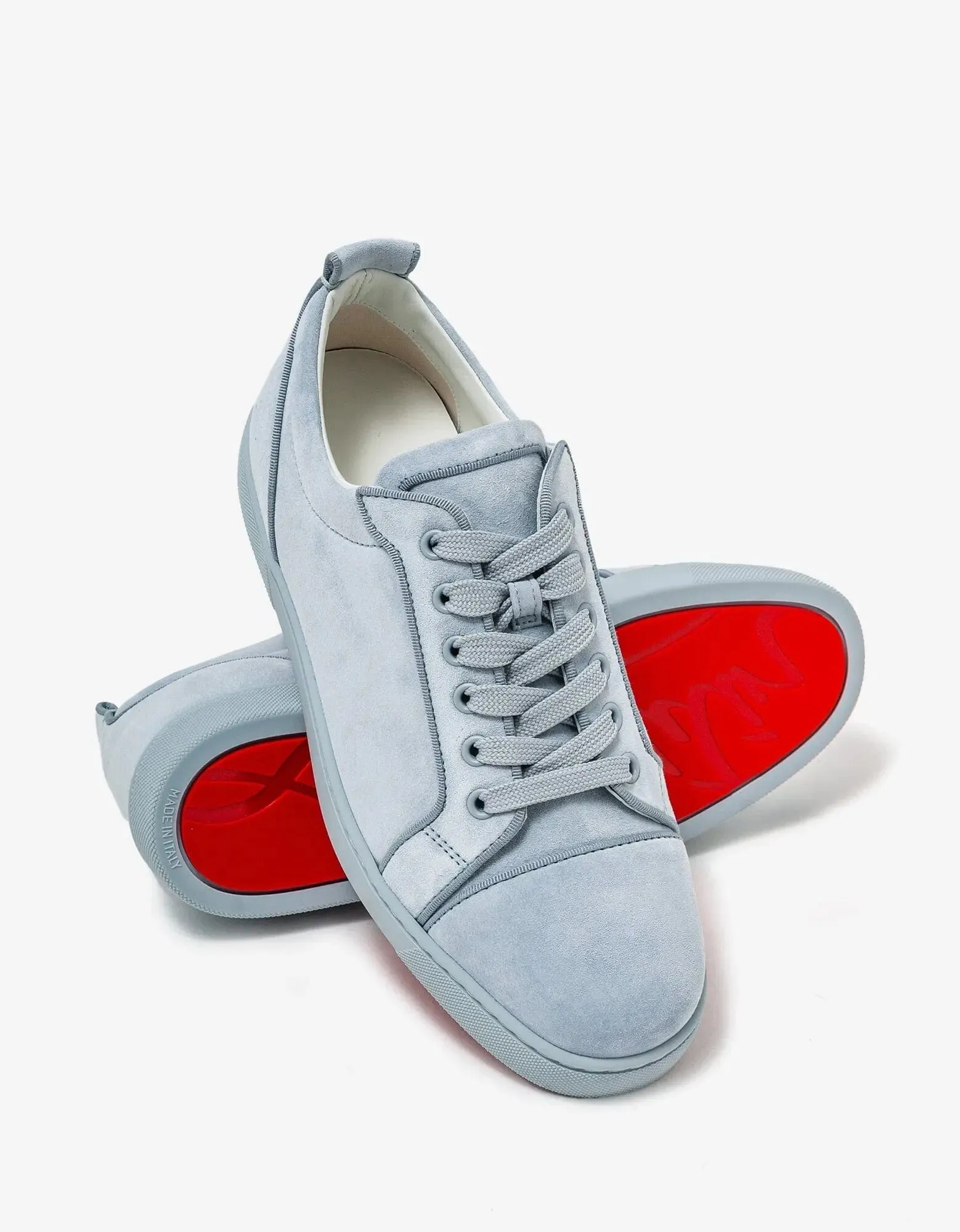 Christian Louboutin Louis Junior Orlato Paseo Blue Suede Trainers -