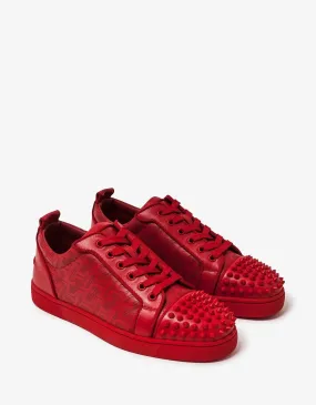 Christian Louboutin Louis Junior Spikes Techno CL Red Trainers -