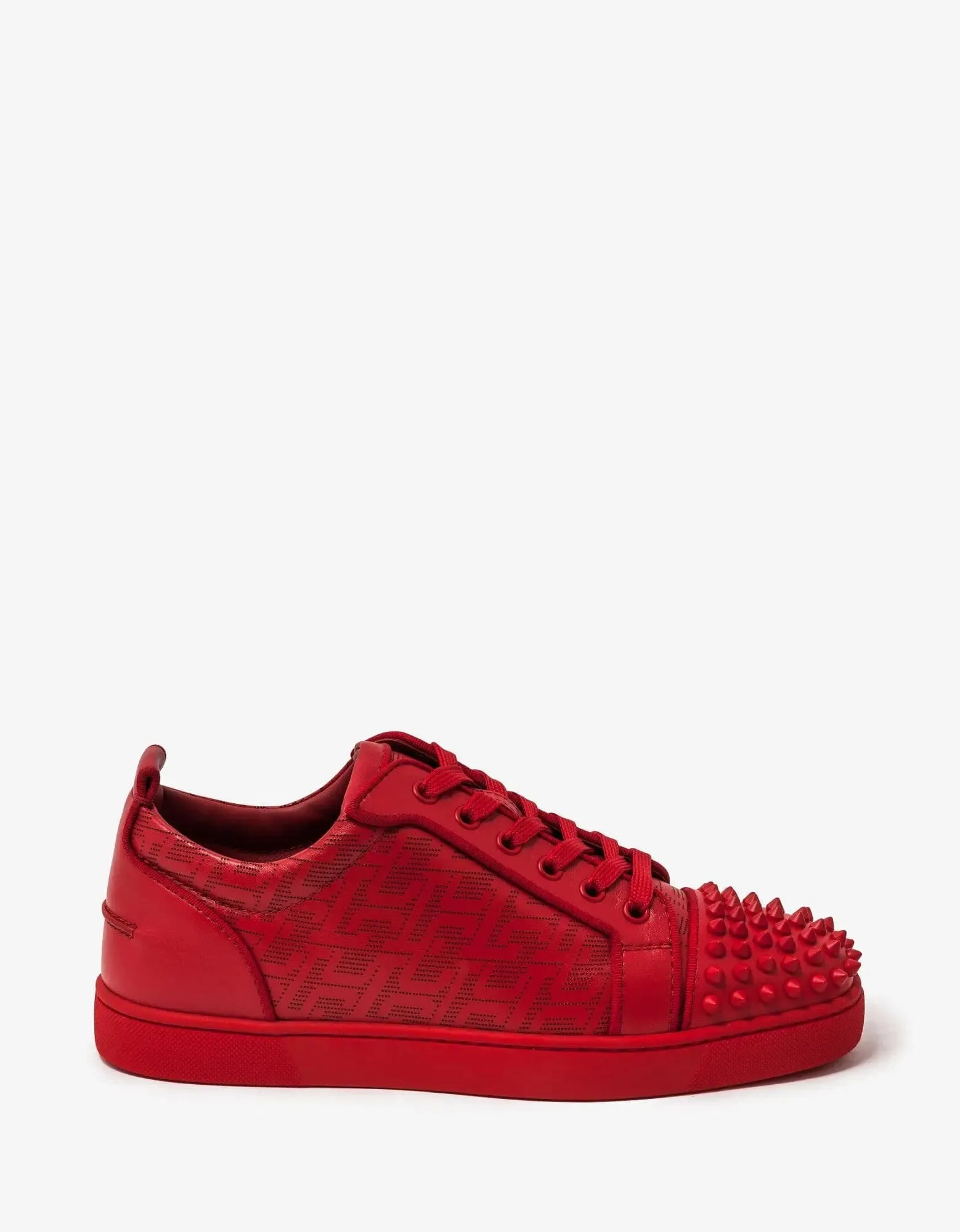 Christian Louboutin Louis Junior Spikes Techno CL Red Trainers -