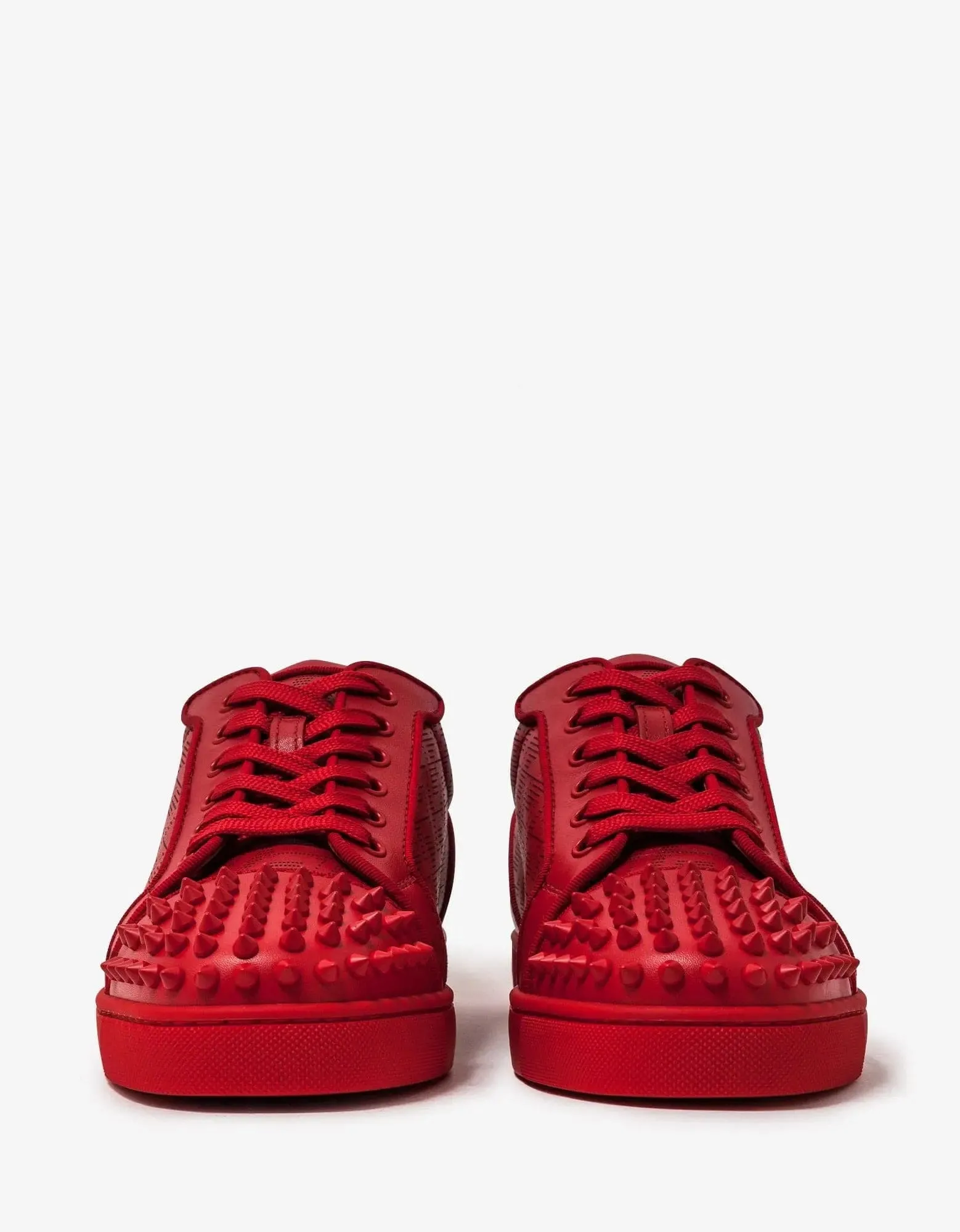 Christian Louboutin Louis Junior Spikes Techno CL Red Trainers