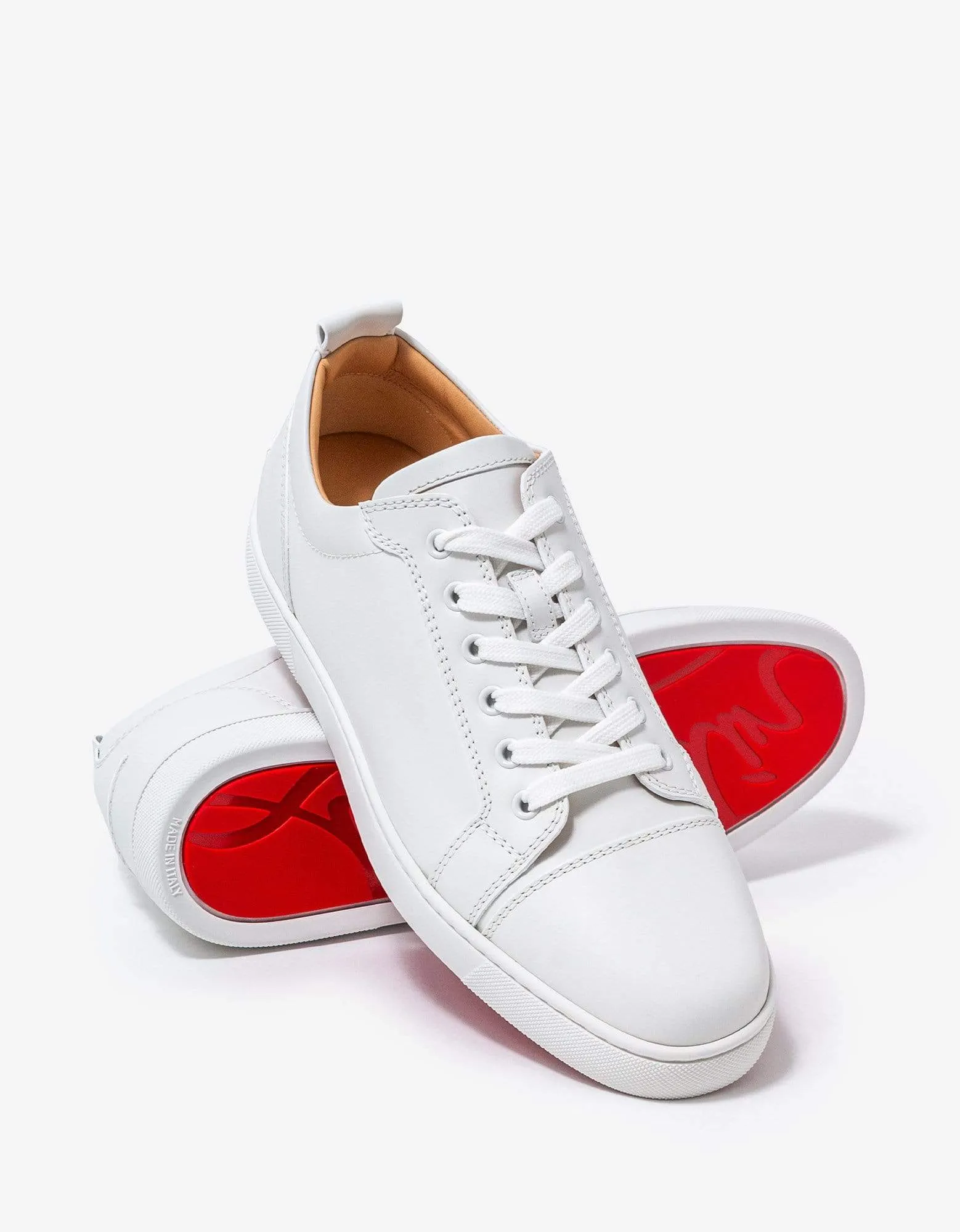 Christian Louboutin Louis Junior White Leather Trainers