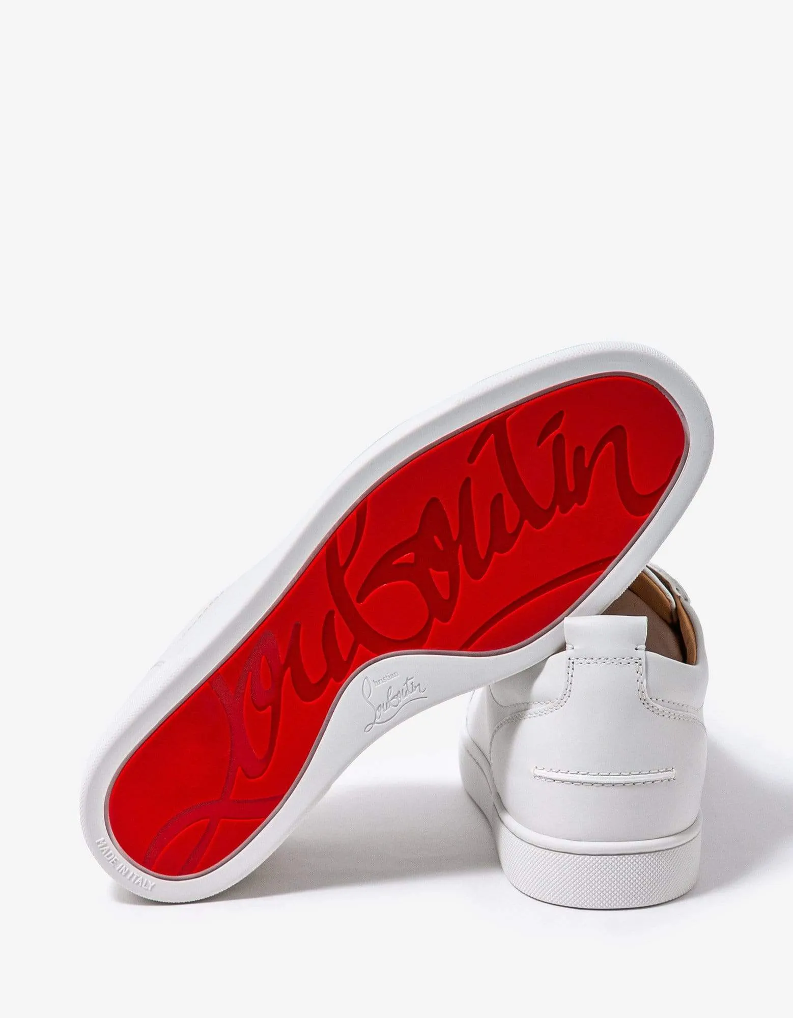 Christian Louboutin Louis Junior White Leather Trainers