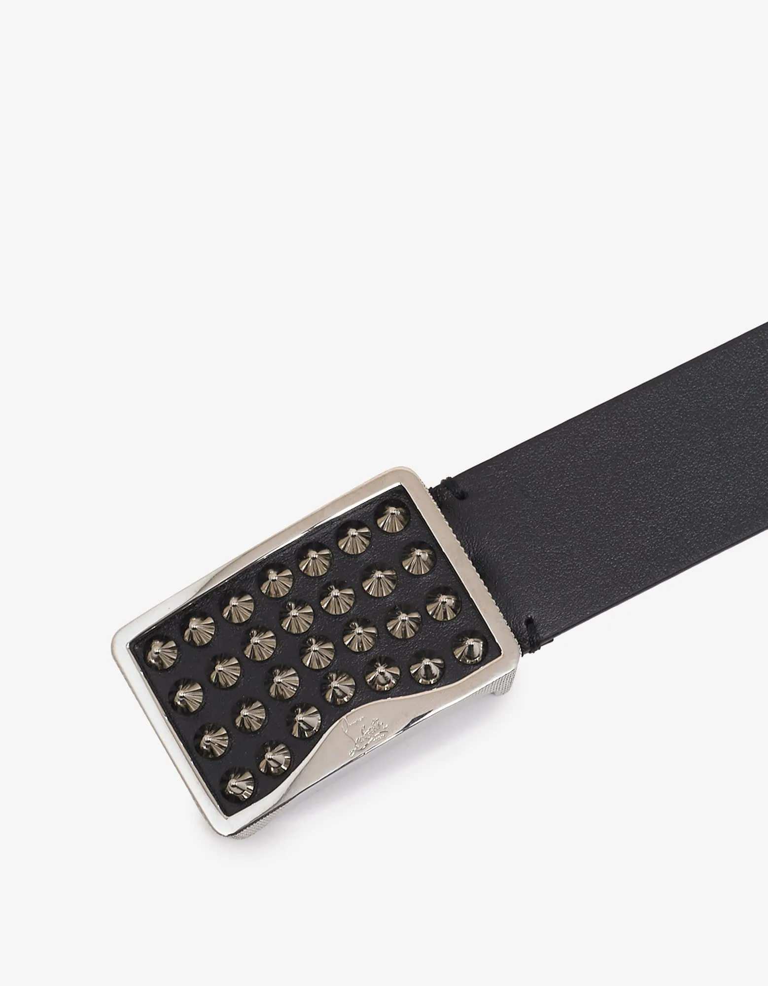 Christian Louboutin Louis Spikes Buckle Black Belt -