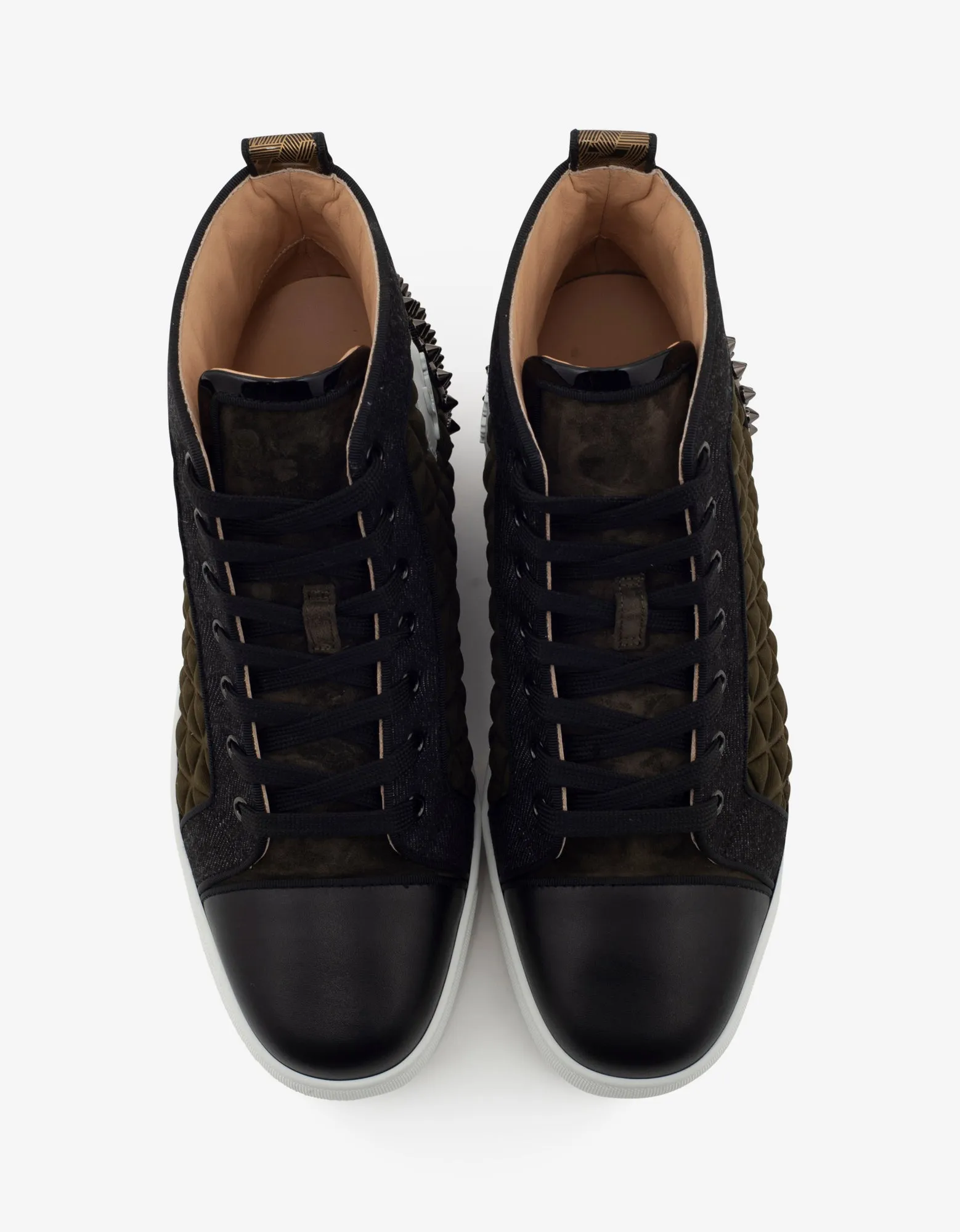 Christian Louboutin Louis Spikes III Waffle Neoprene High Top Trainers