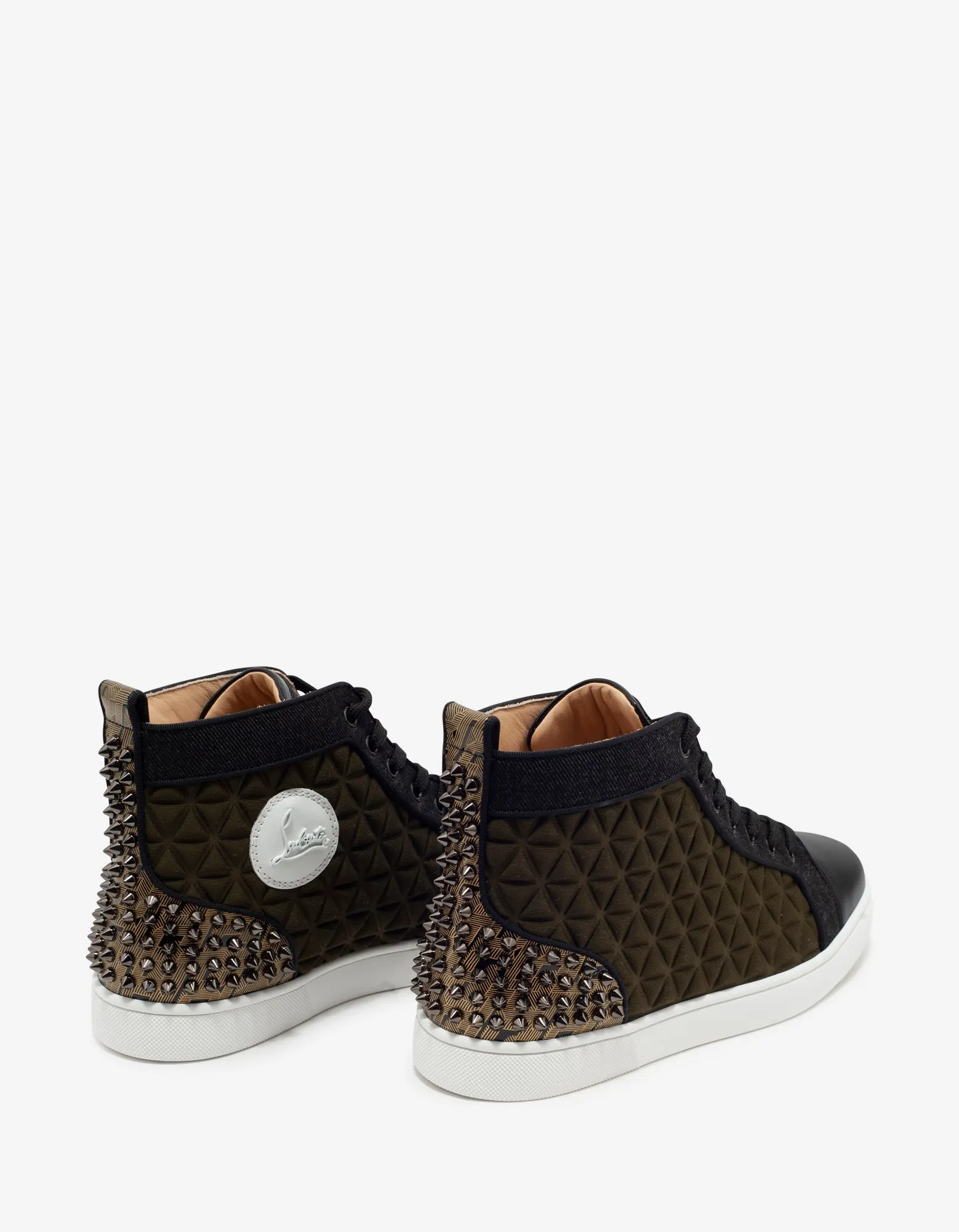 Christian Louboutin Louis Spikes III Waffle Neoprene High Top Trainers