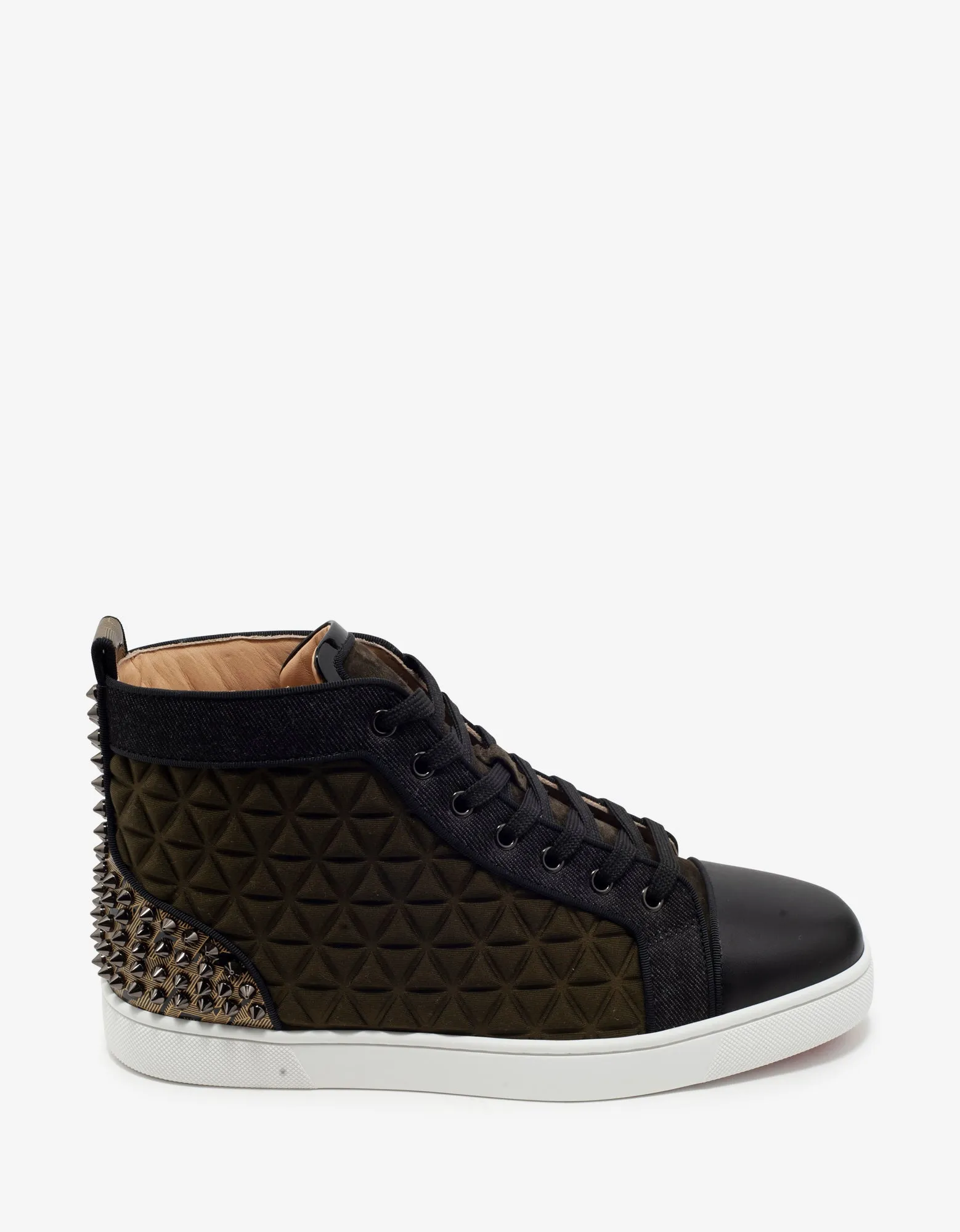 Christian Louboutin Louis Spikes III Waffle Neoprene High Top Trainers