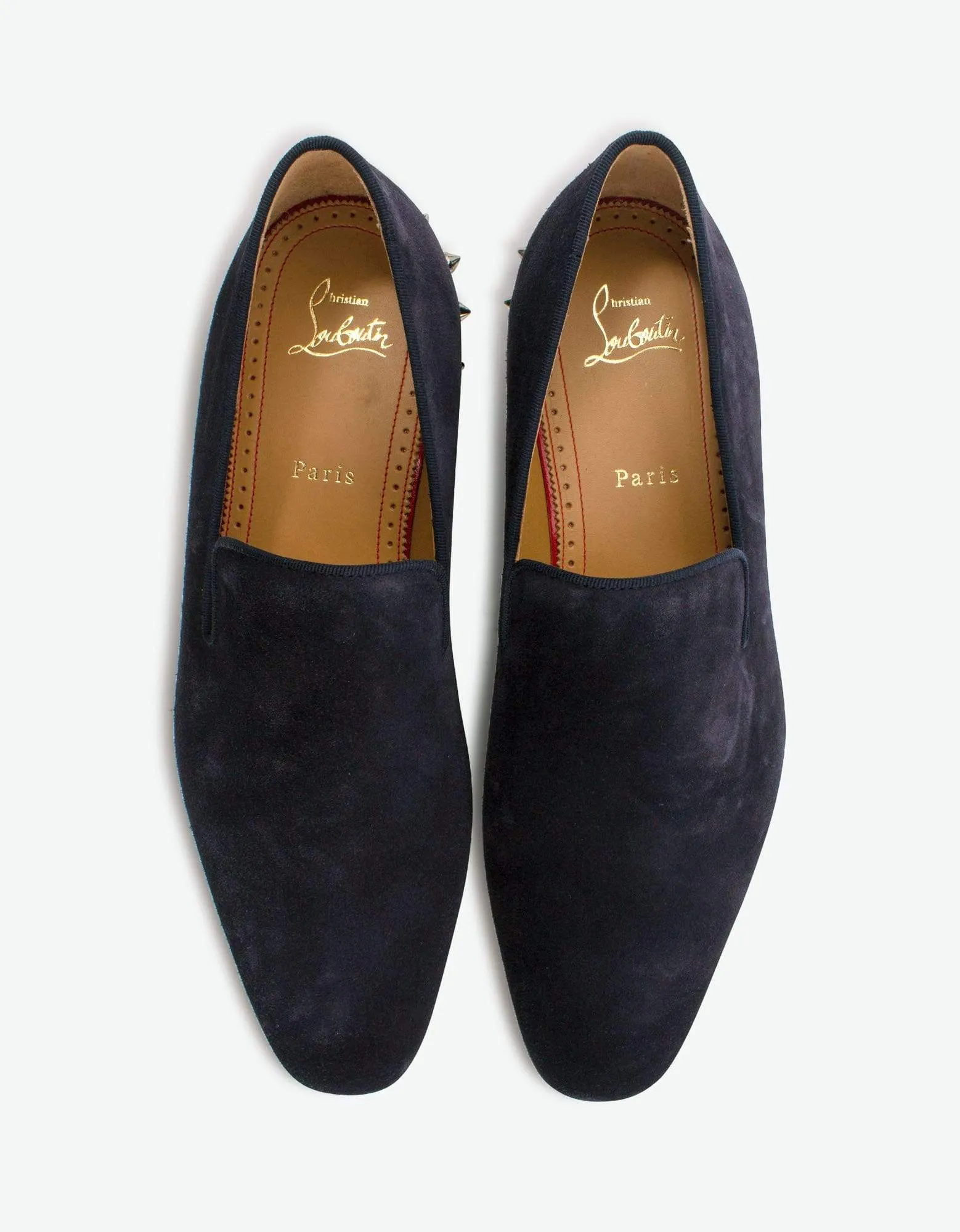 Christian Louboutin Marquees Ocean Blue Suede Leather Loafers