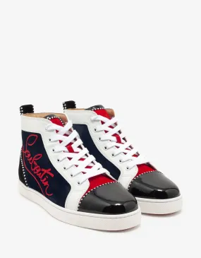 Christian Louboutin Navy Louis Panelled High Top Trainers