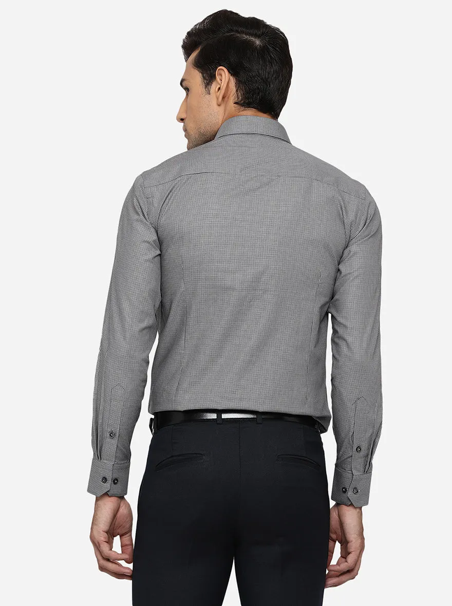 Dark Grey Solid Regular Fit Formal Shirt | Greenfibre