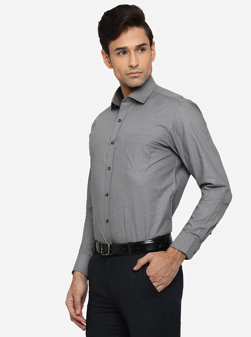 Dark Grey Solid Regular Fit Formal Shirt | Greenfibre