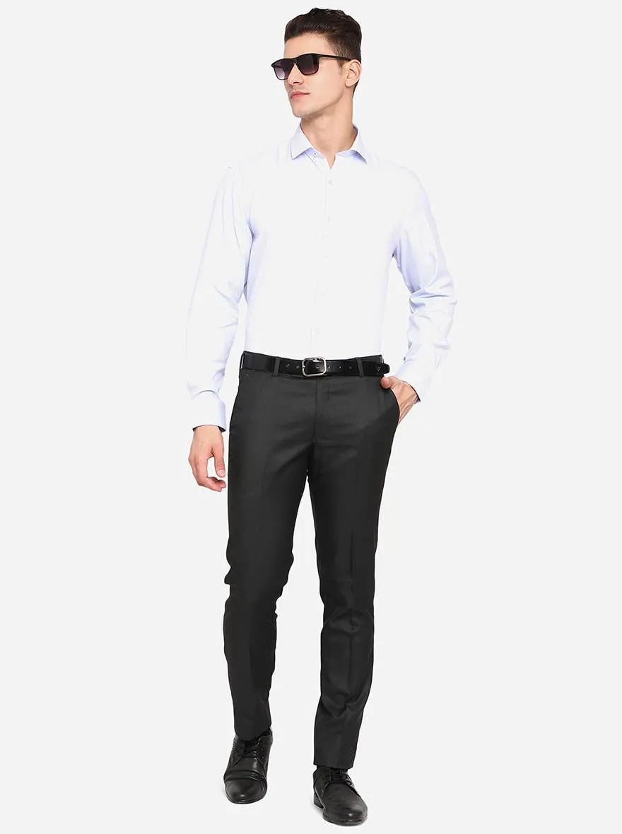 Dark Grey Solid Super Slim Fit Formal Trouser | Greenfibre